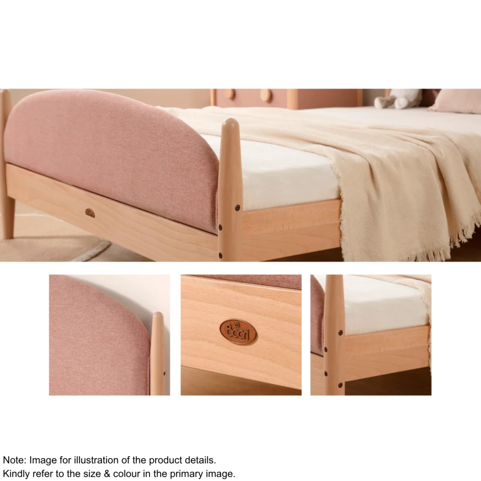 Boori Yarra Kids NZ King Single Bed with Fabric Covers, Pebble