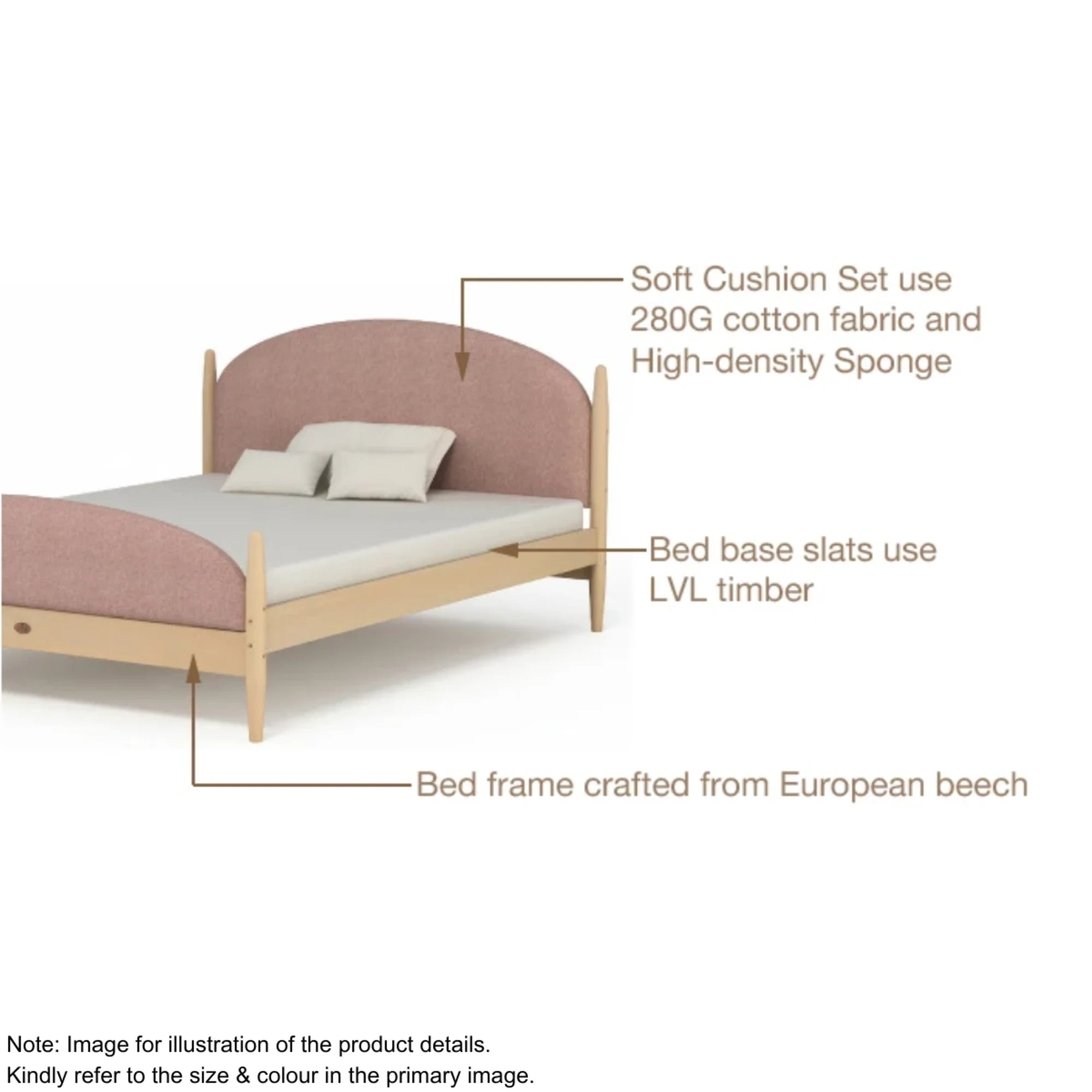 Boori Yarra Kids NZ King Single Bed with Fabric Covers, Pebble
