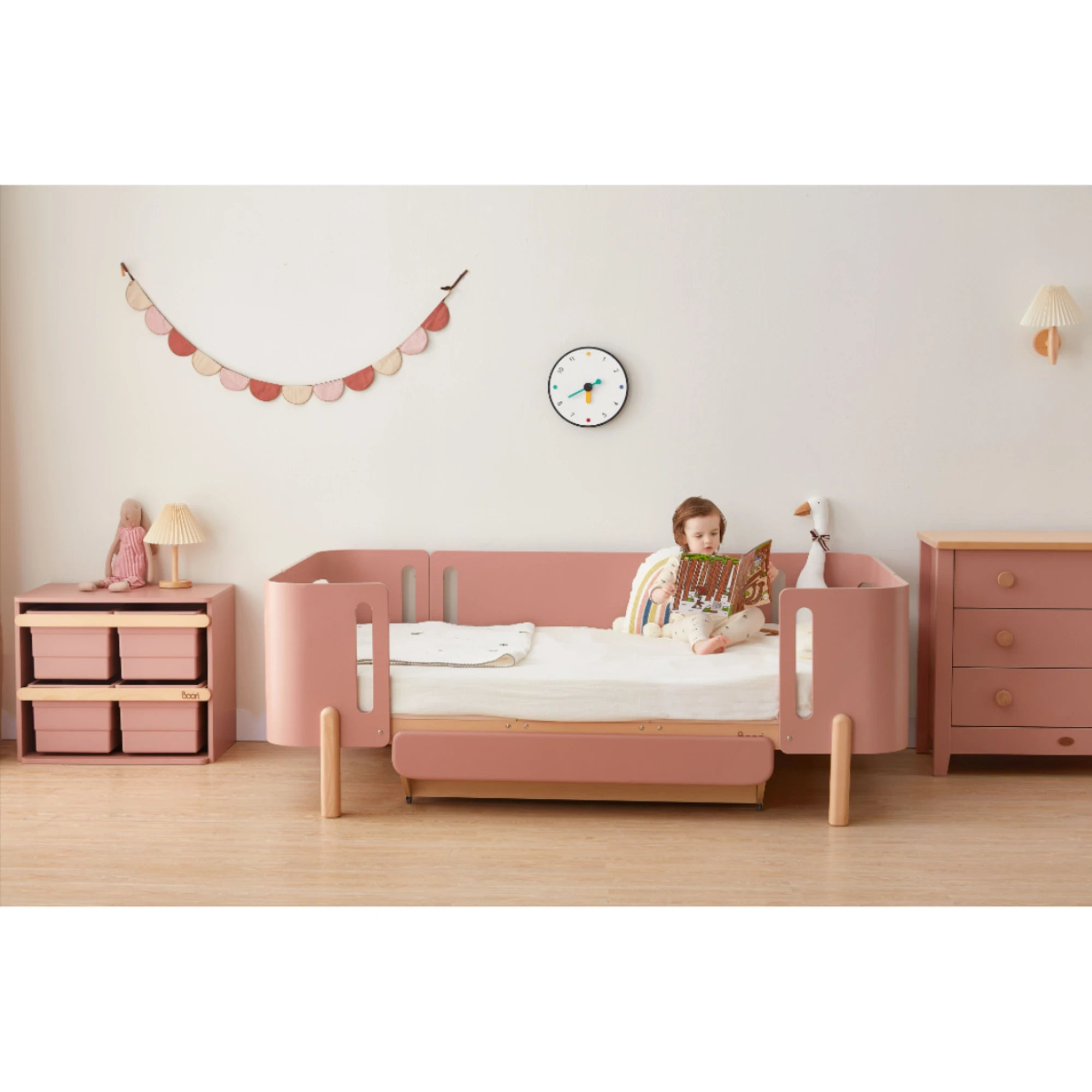 Boori Nova Evolve Kids Bedside Bed with Drawer, Cherry