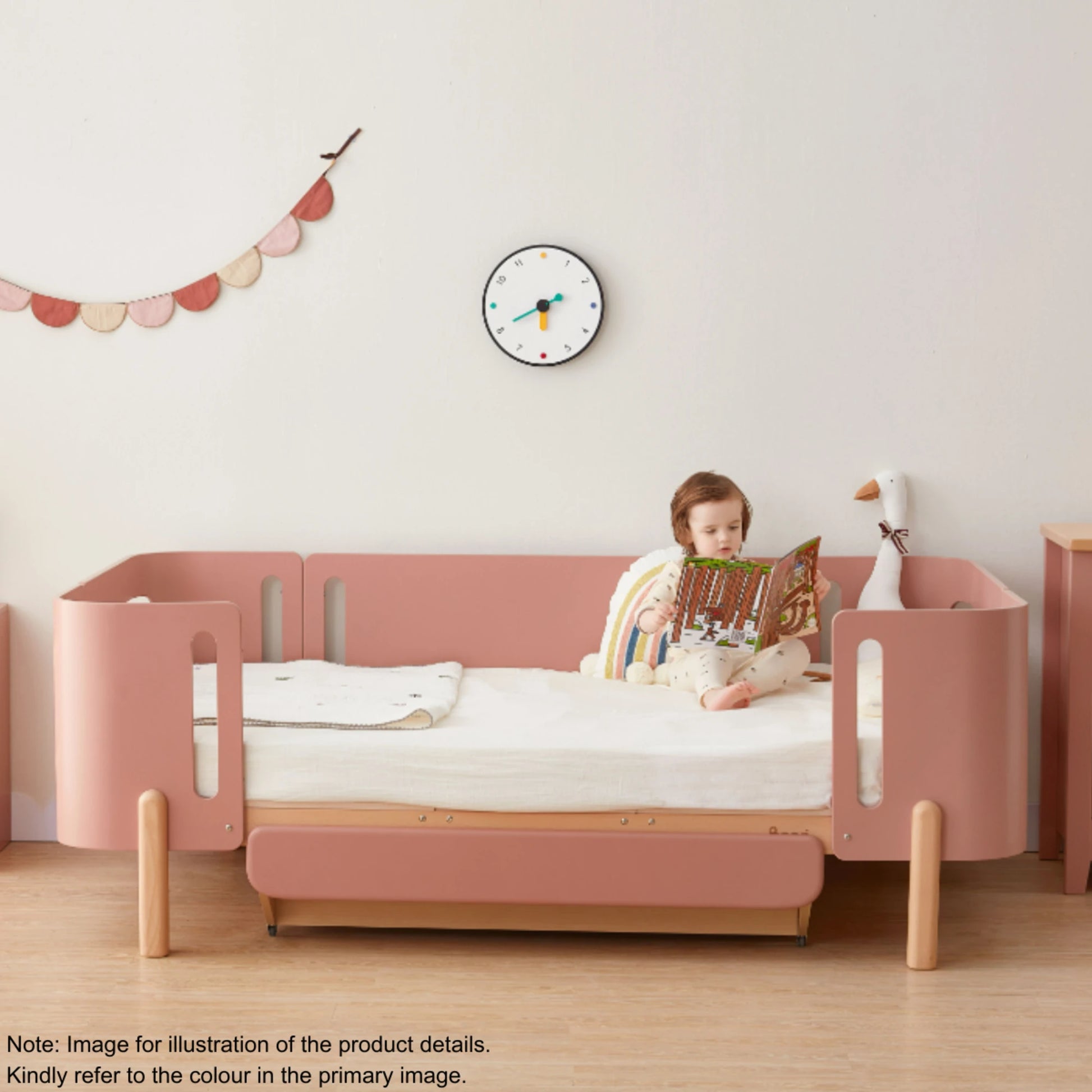 Boori Nova Evolve Kids Bedside Bed with Drawer, Blueberry