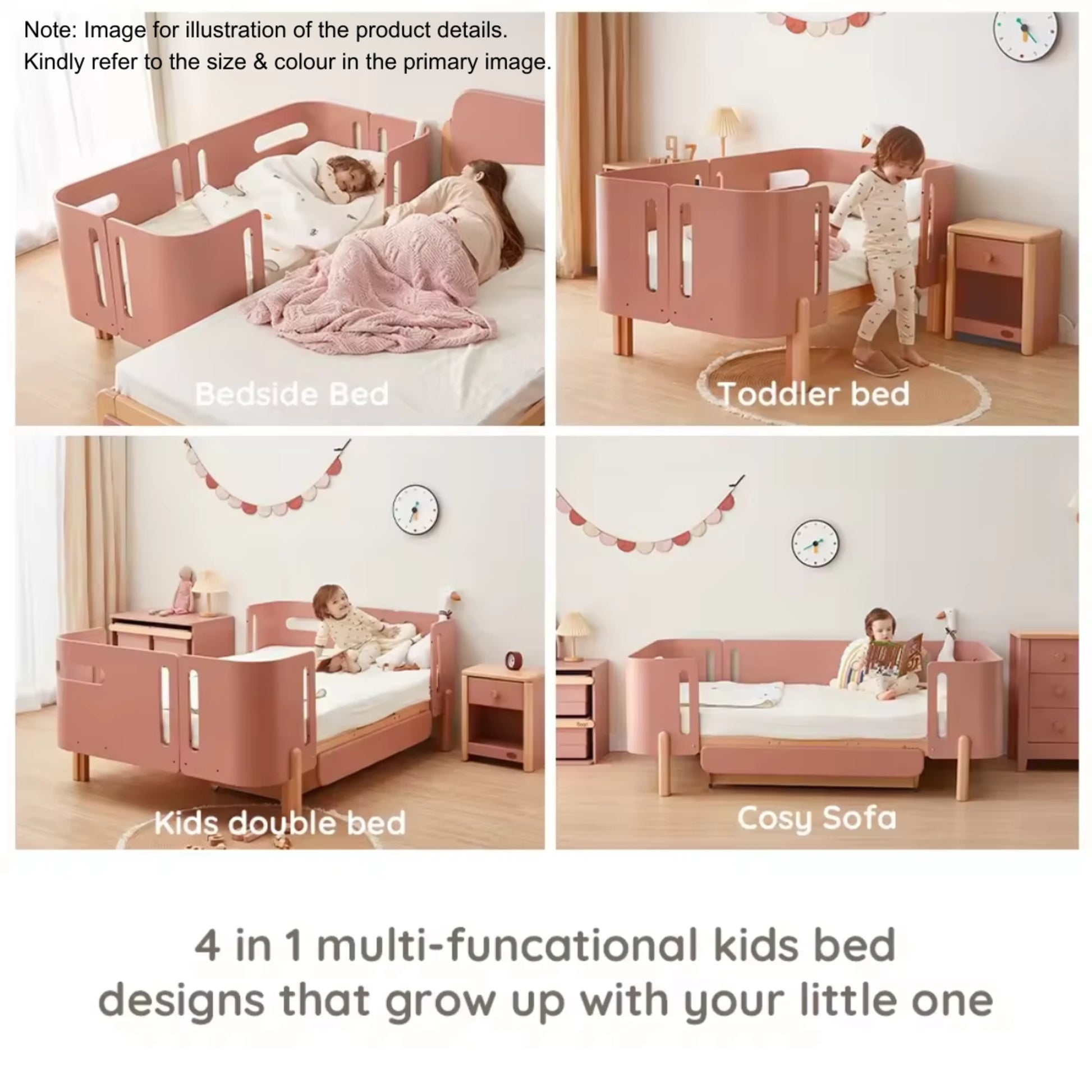 Boori Nova Evolve Kids Bedside Bed with Drawer, Blueberry