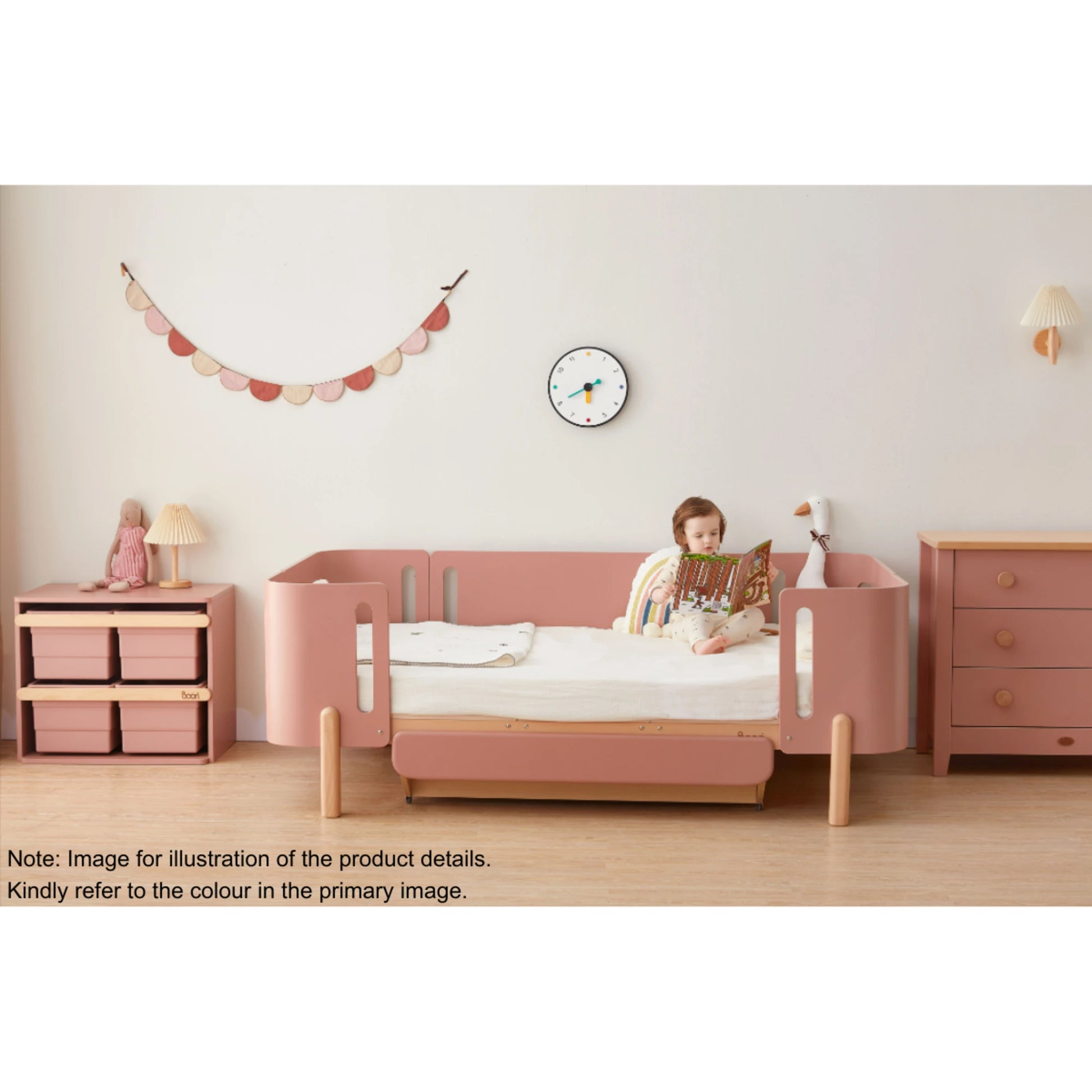 Boori Nova Evolve Kids Bedside Bed with Drawer, Blueberry