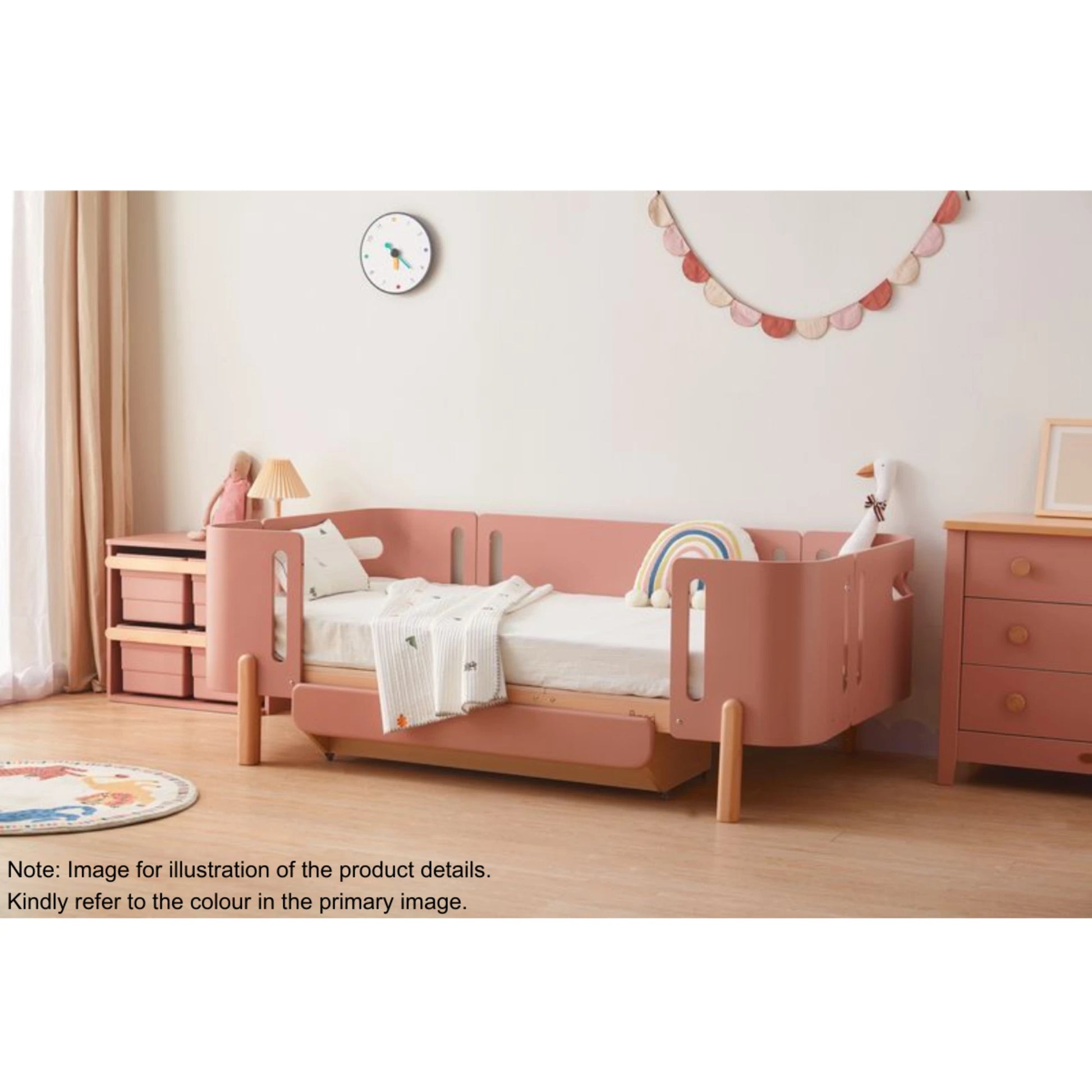 Boori Nova Evolve Kids Bedside Bed with Drawer, Blueberry