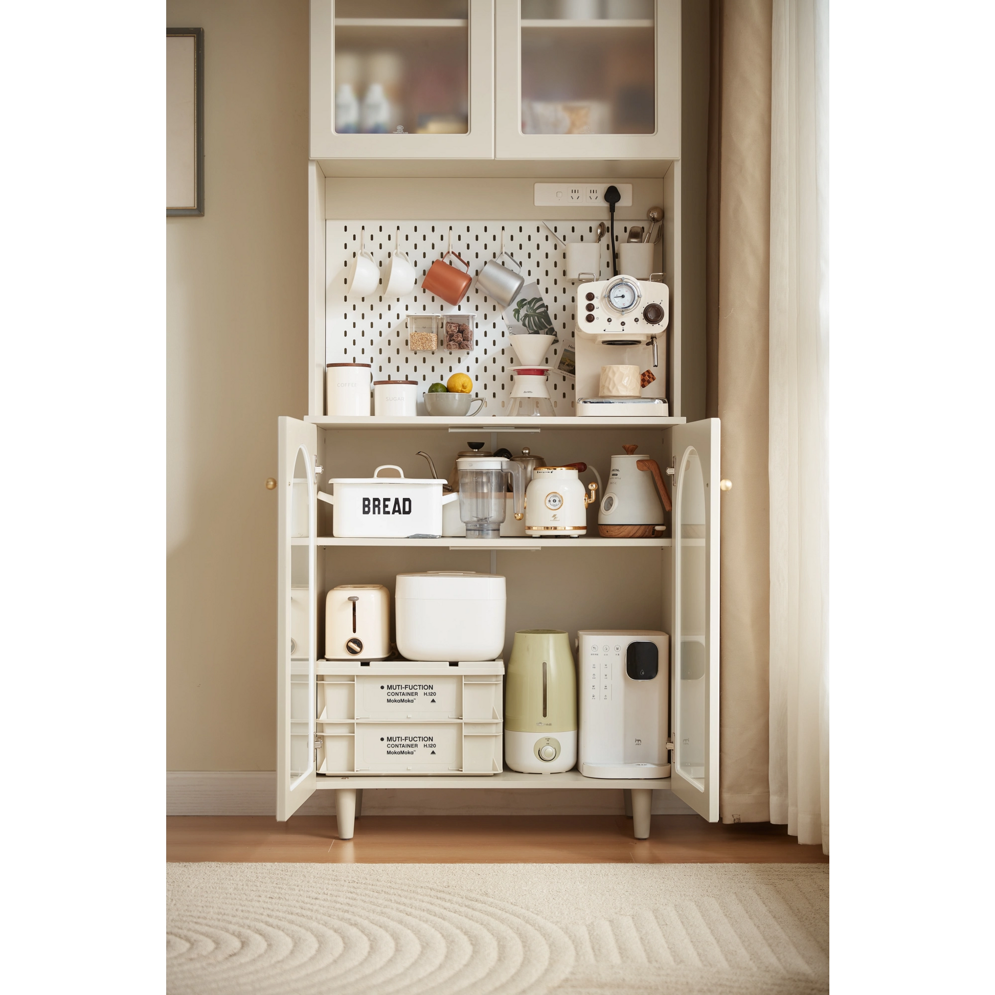 Linspire Contoura Sideboard with Glass Door, 80cm