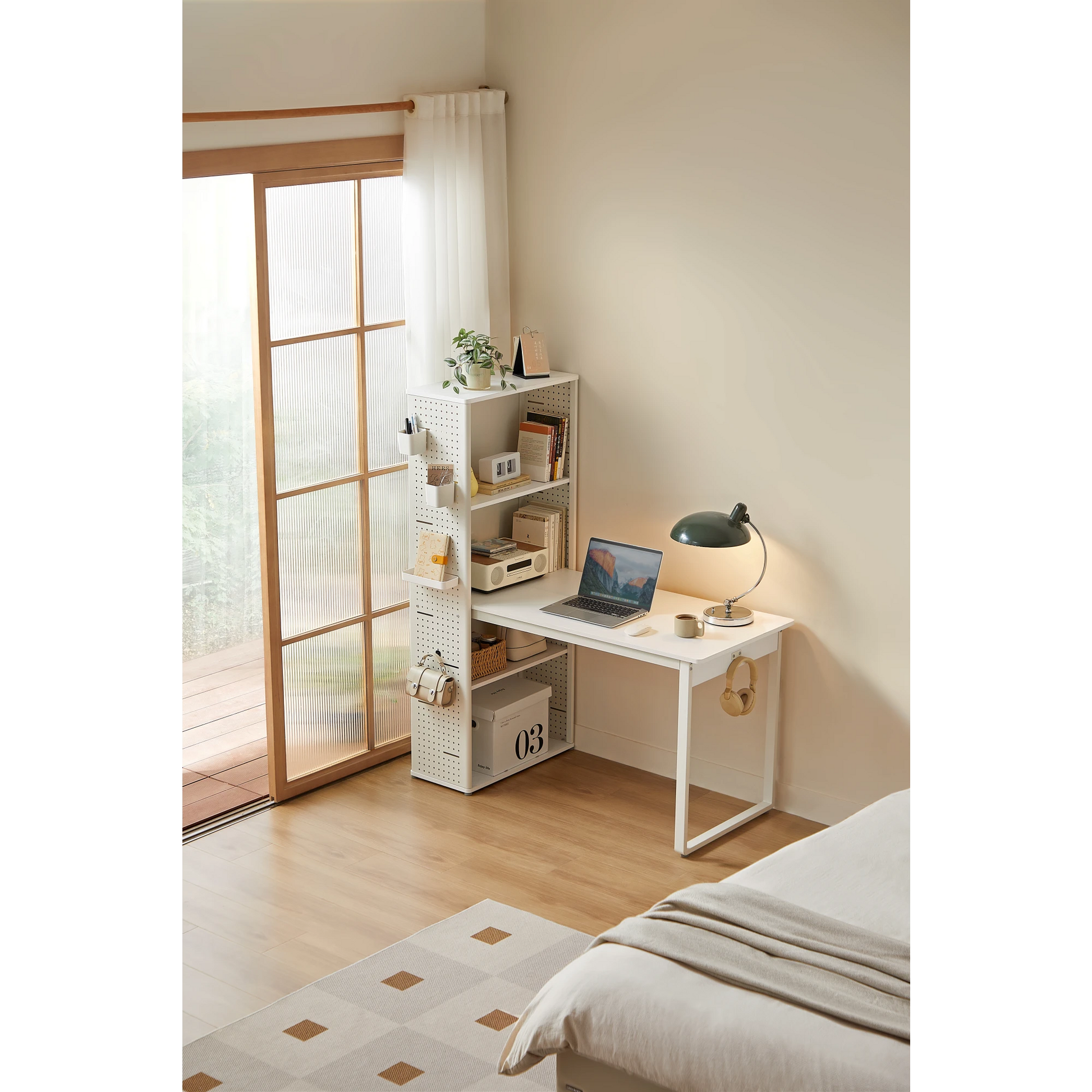 Linspire Ascend Desk with Shelves, White