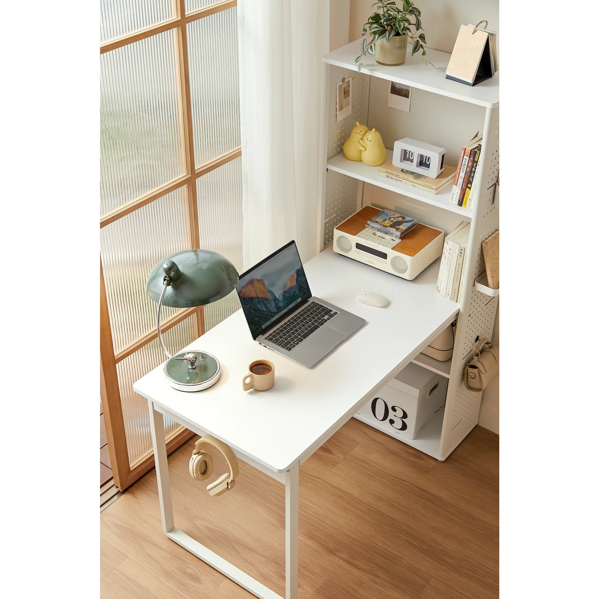 Linspire Ascend Desk with Shelves, White