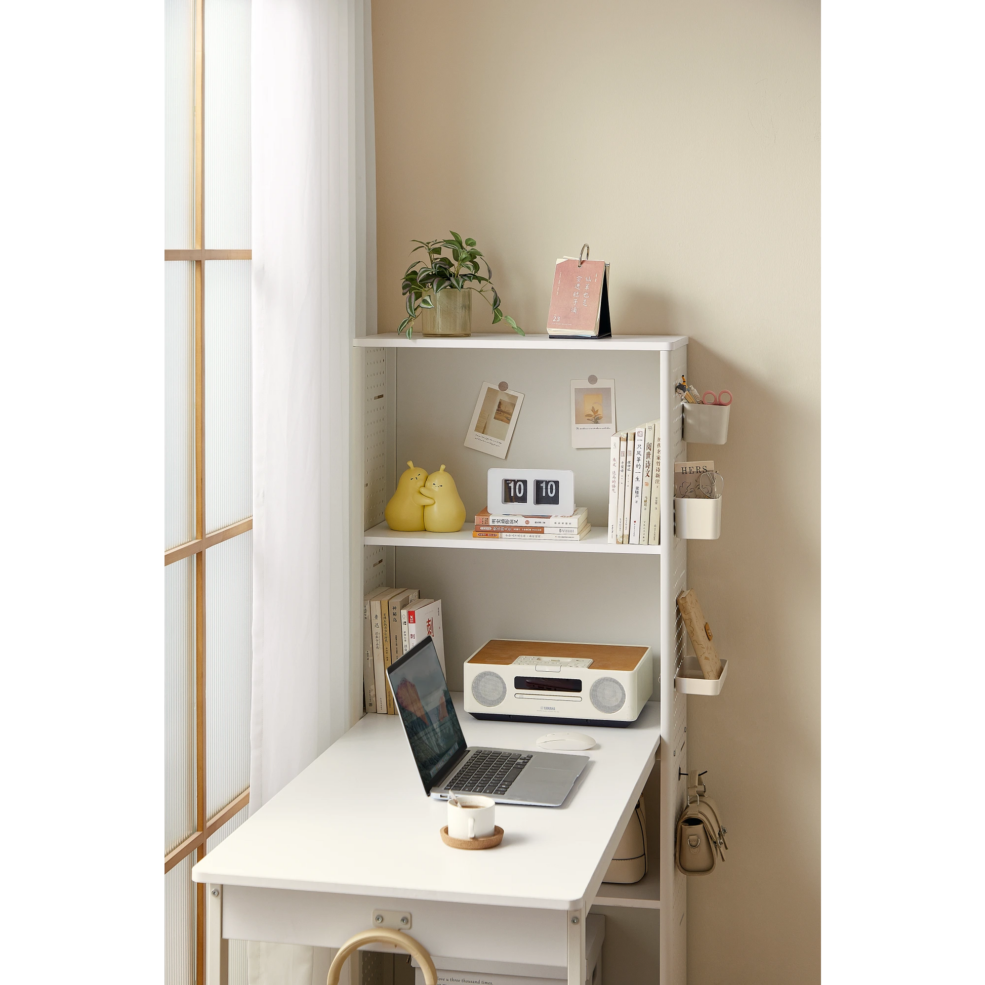 Linspire Ascend Desk with Shelves, White