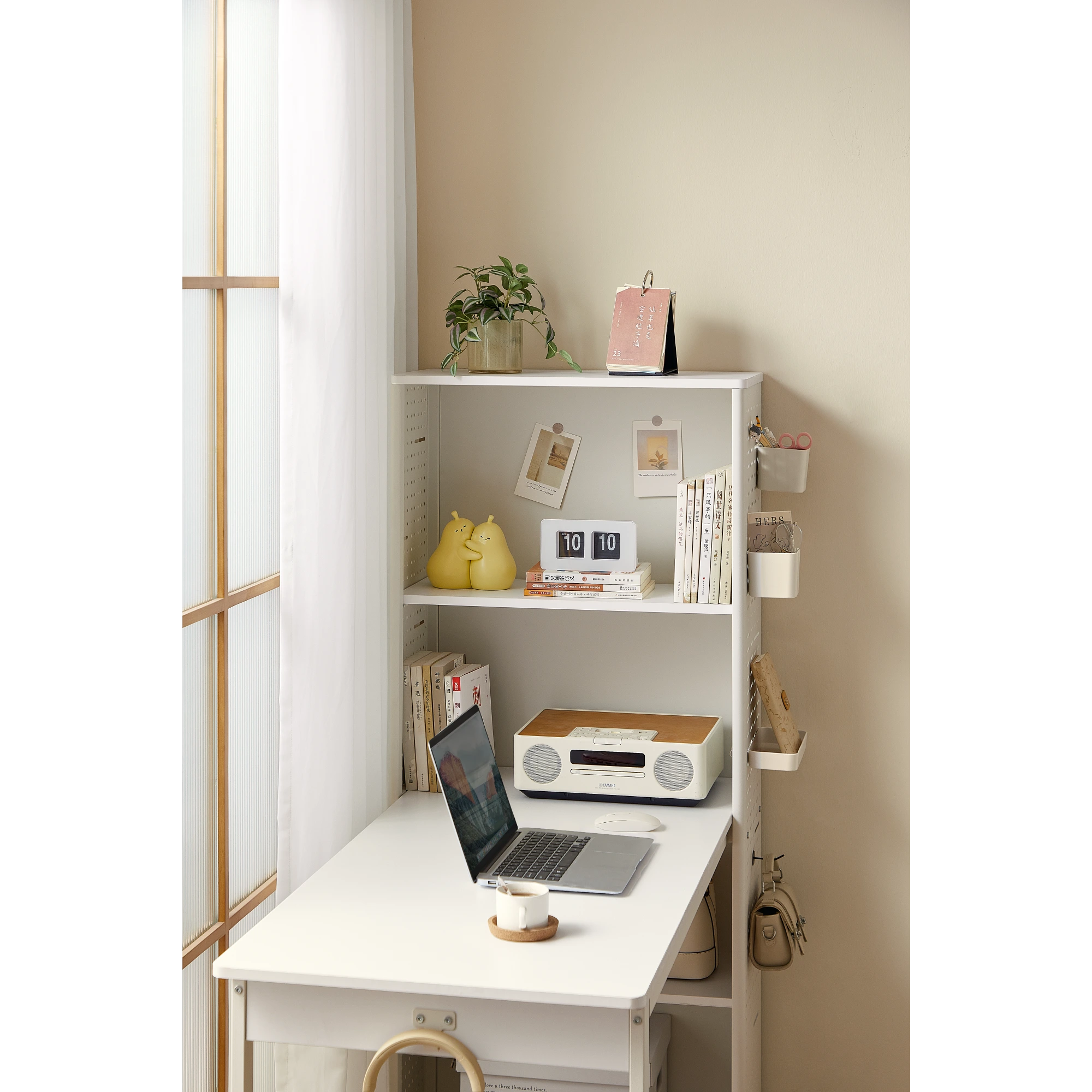 Linspire Ascend Desk with Shelves, White