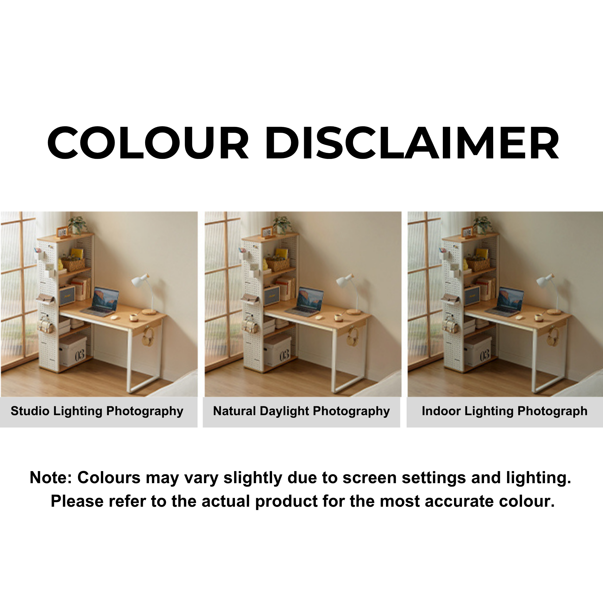 Linspire Ascend Desk with Shelves, Natural Wood & White
