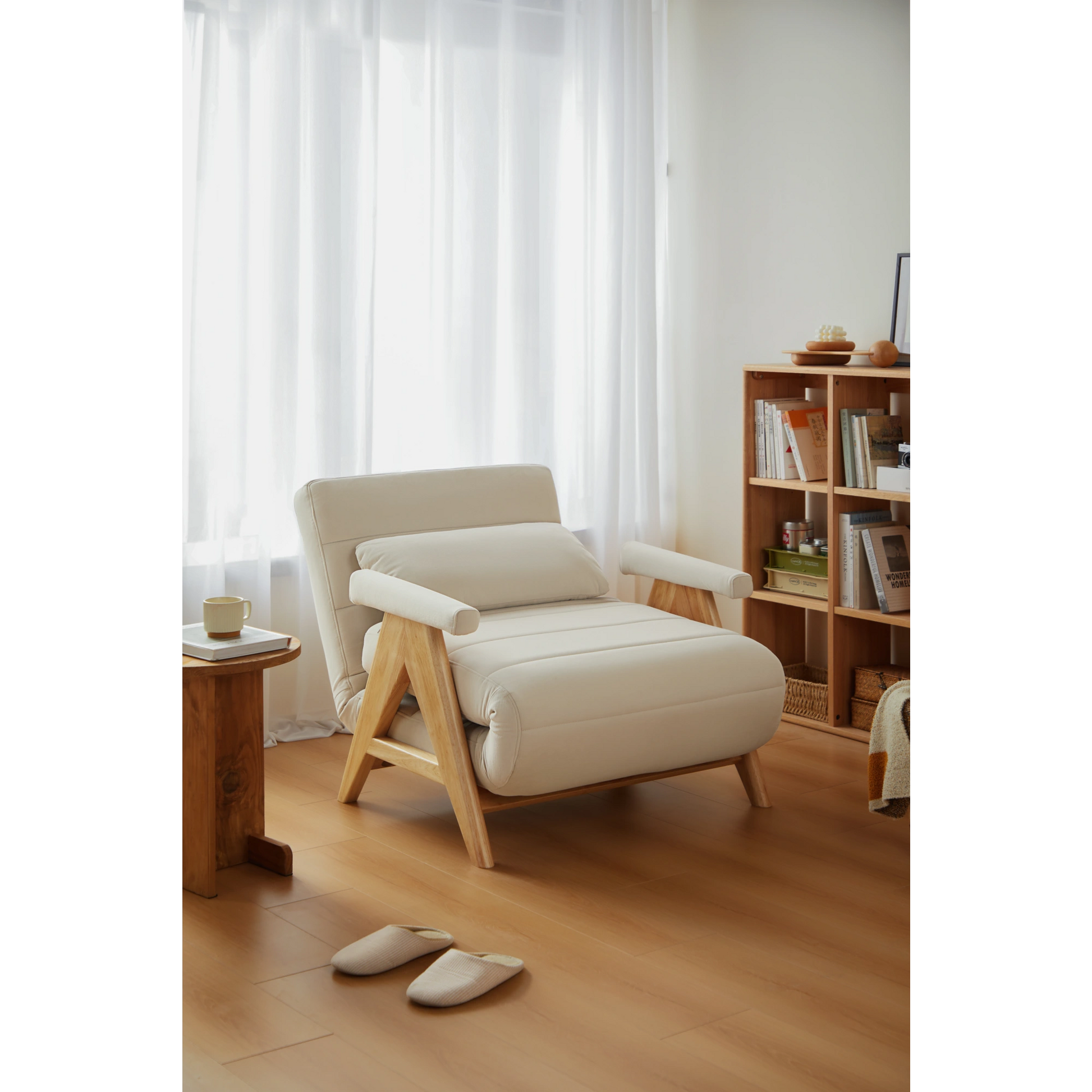 Linspire Aura Foldable Lounge Chair, White