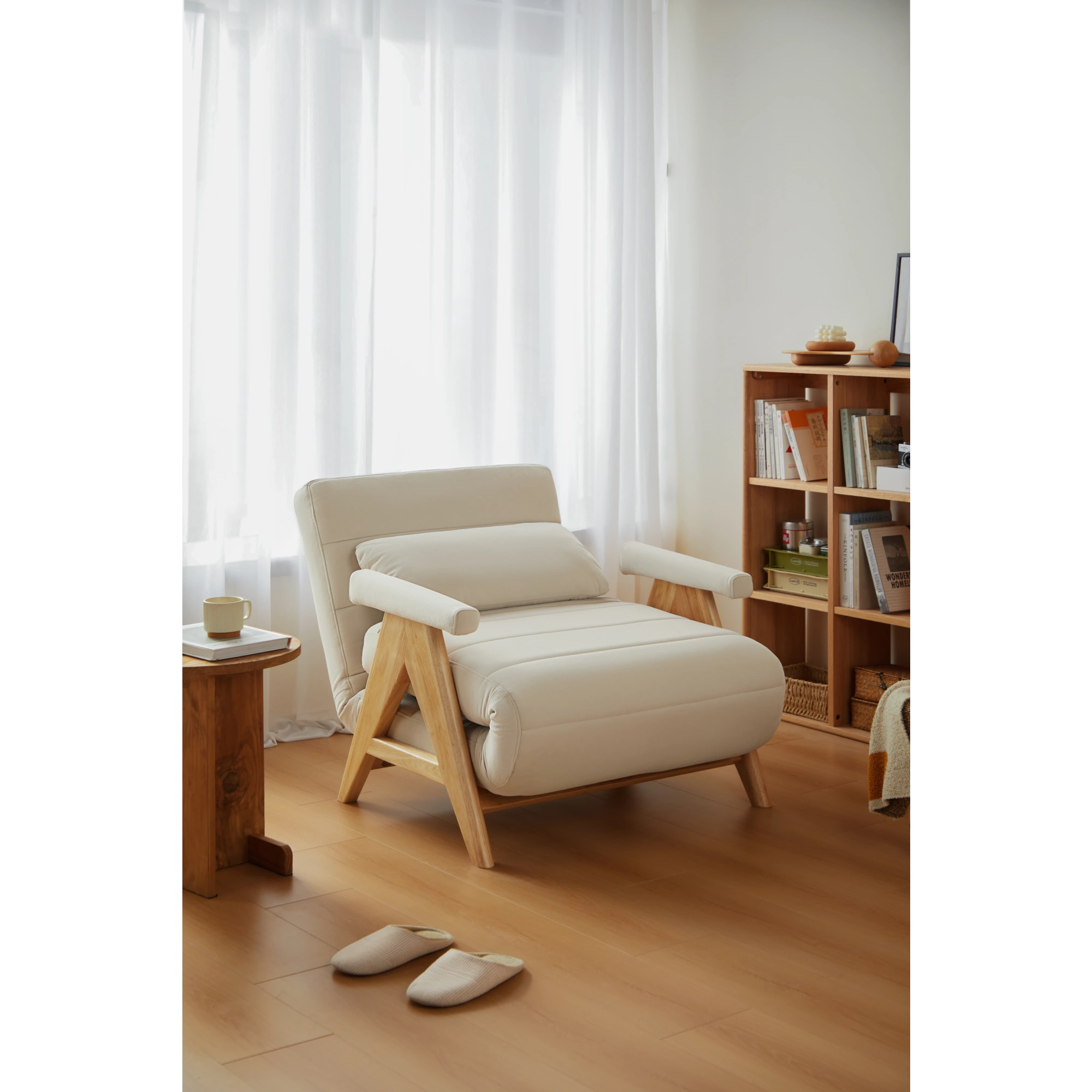 Linspire Aura Foldable Lounge Chair, White