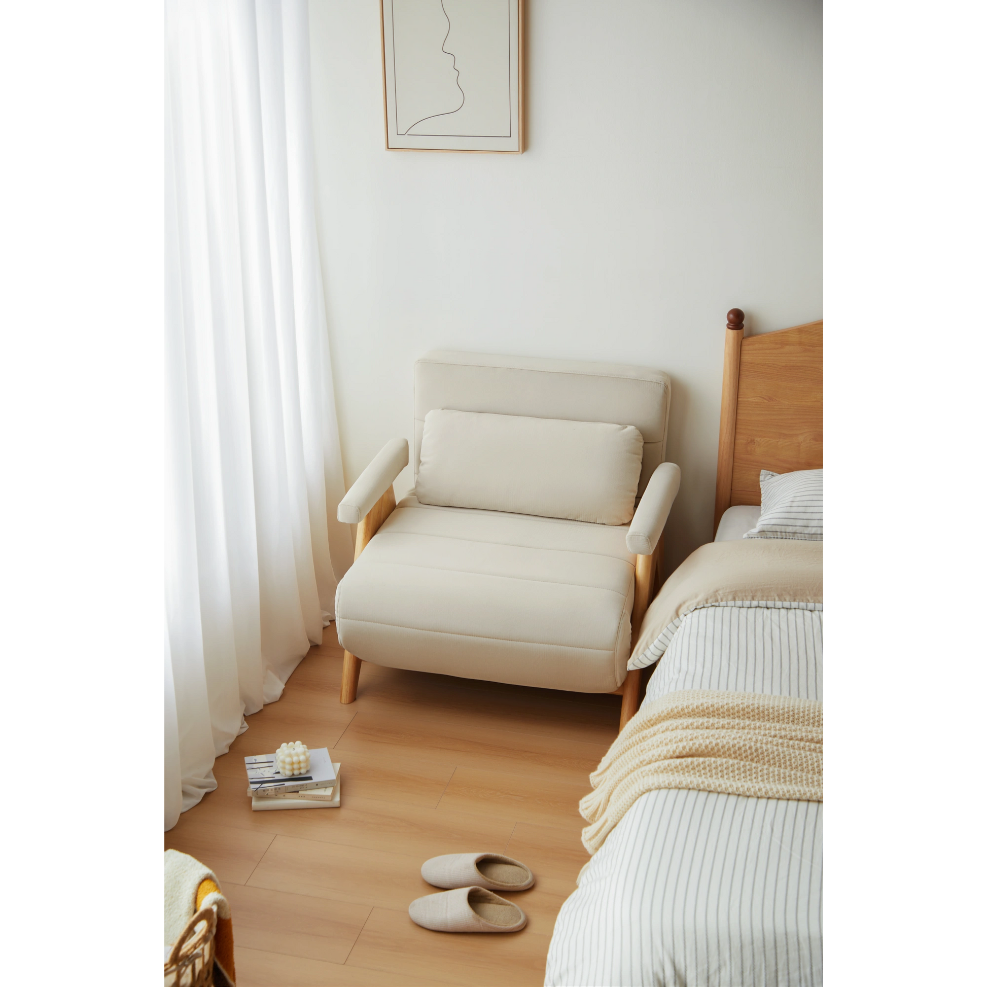 Linspire Aura Foldable Lounge Chair, White