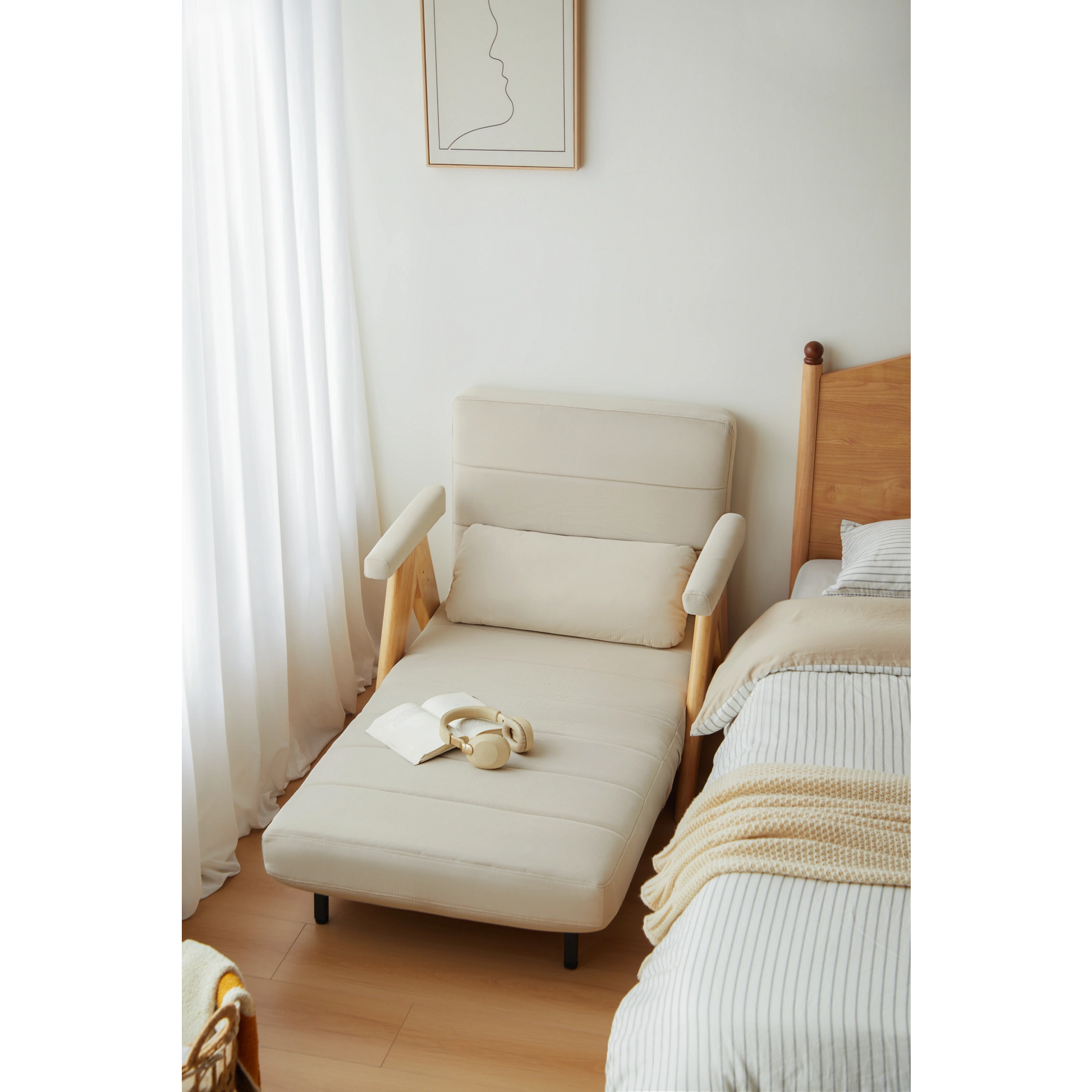 Linspire Aura Foldable Lounge Chair, White
