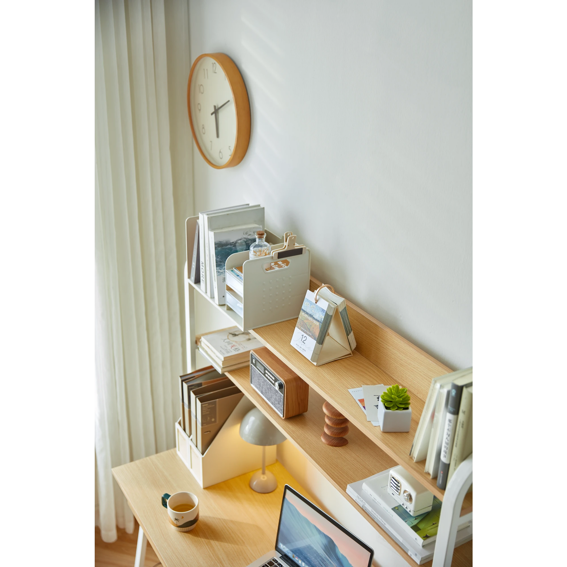 Linspire Axis Study Desk with 2 Drawers, 120cm, Natural Wood