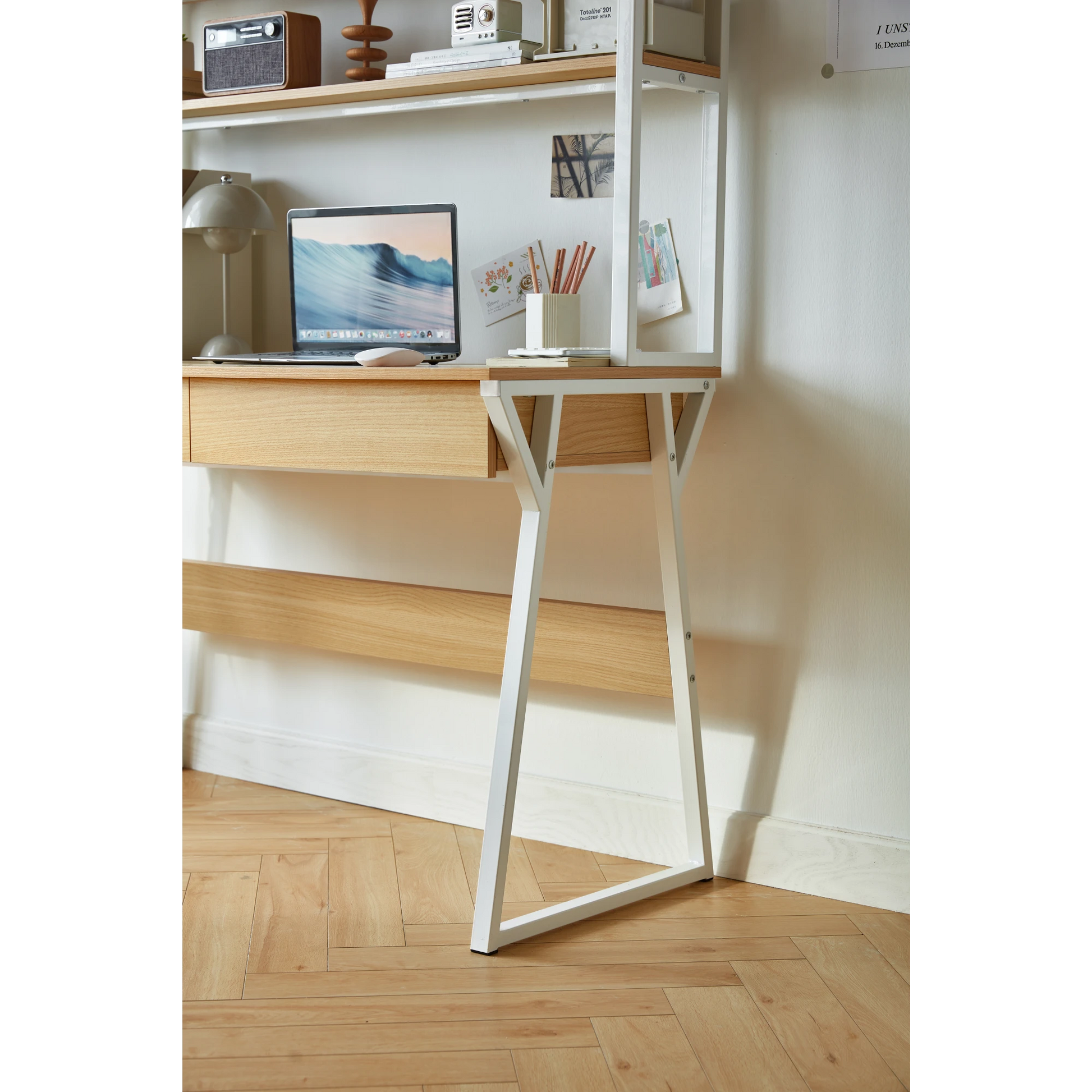 Linspire Axis Study Desk with 2 Drawers, 120cm, Natural Wood