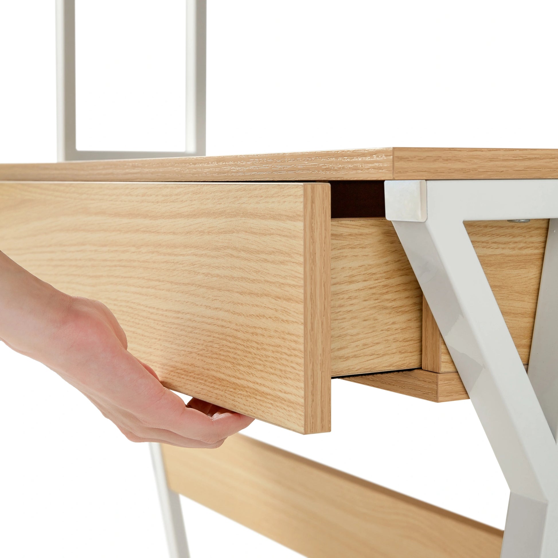 Linspire Axis Study Desk with 2 Drawers, 120cm, Natural Wood