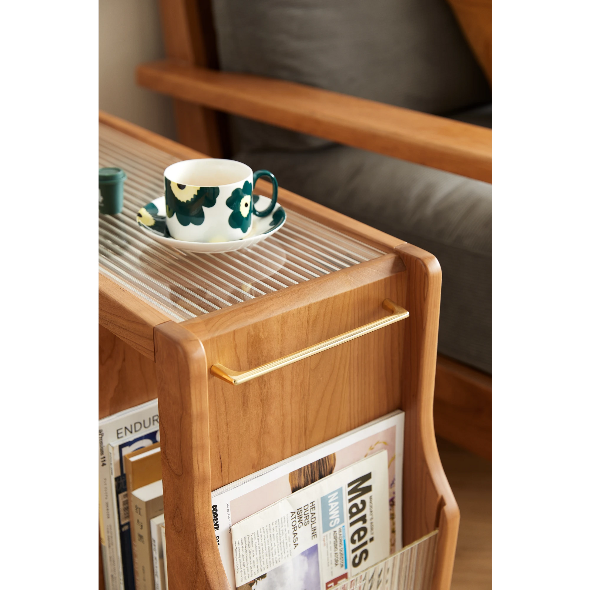 Linspire Flow Solid Wood Side Table with Wheels
