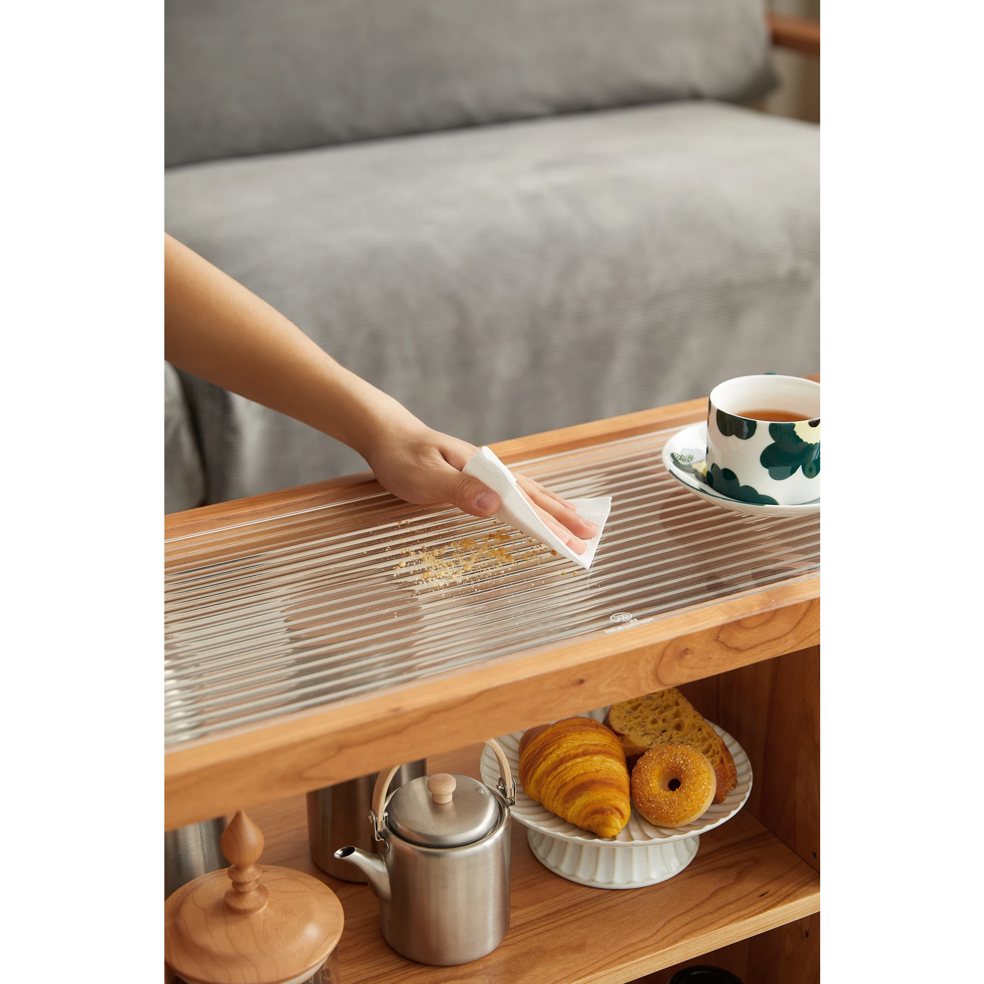 Linspire Flow Solid Wood Side Table with Wheels