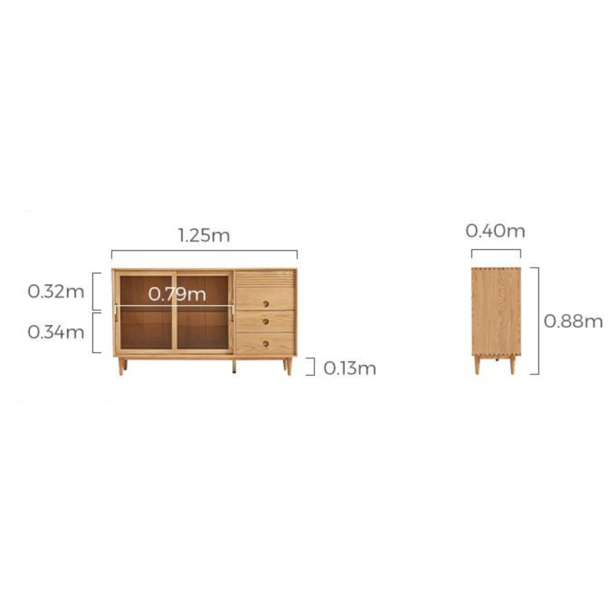 Linspire Flow Solid Wood Sideboard, 125cm