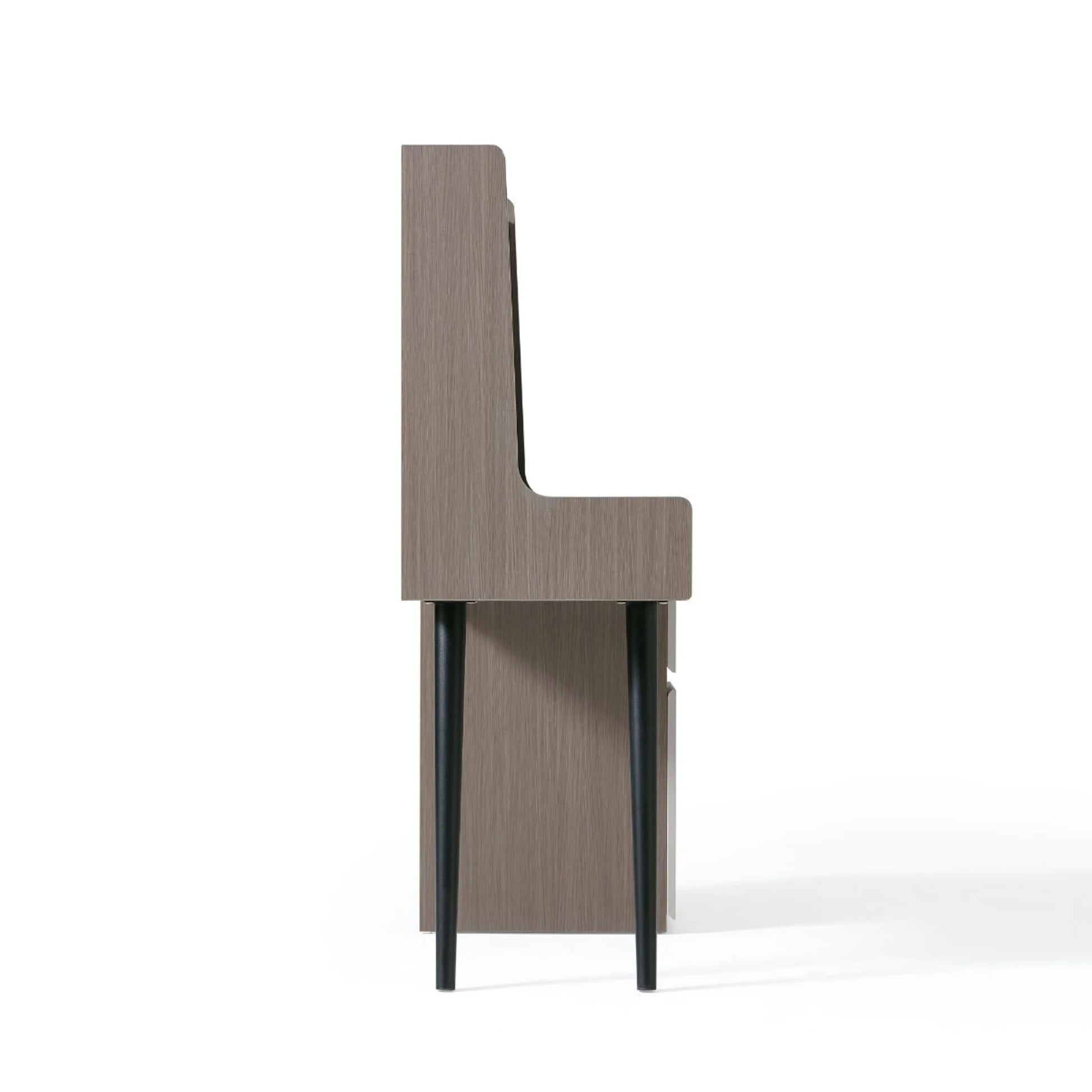 Linspire Juniper Extendable Dressing Table with Cabinet Set, Dark Wood & Light Grey