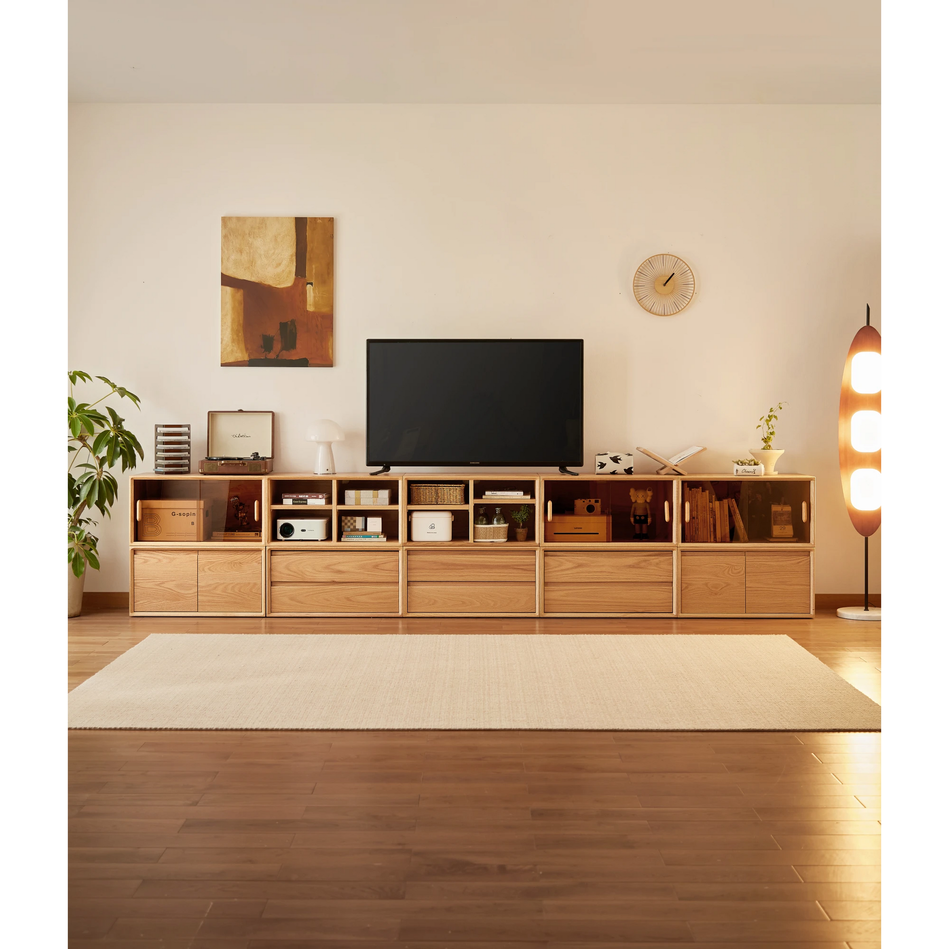 Linspire Lumis Set of 6 Solid Wood Modular Entertainment Unit