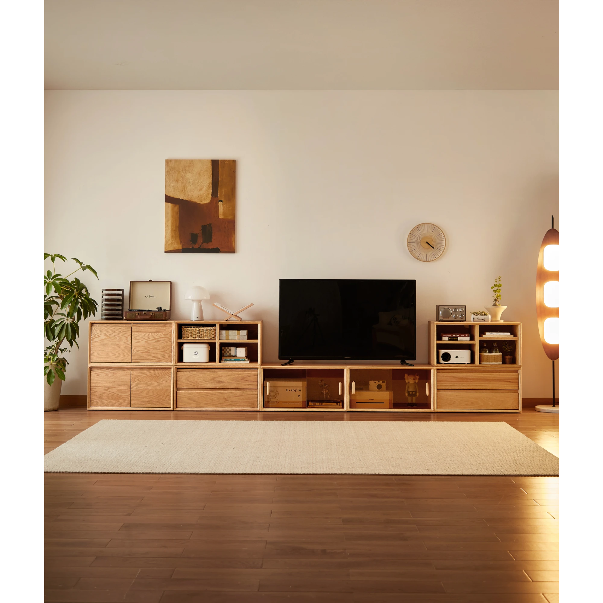 Linspire Lumis Set of 6 Solid Wood Modular Entertainment Unit