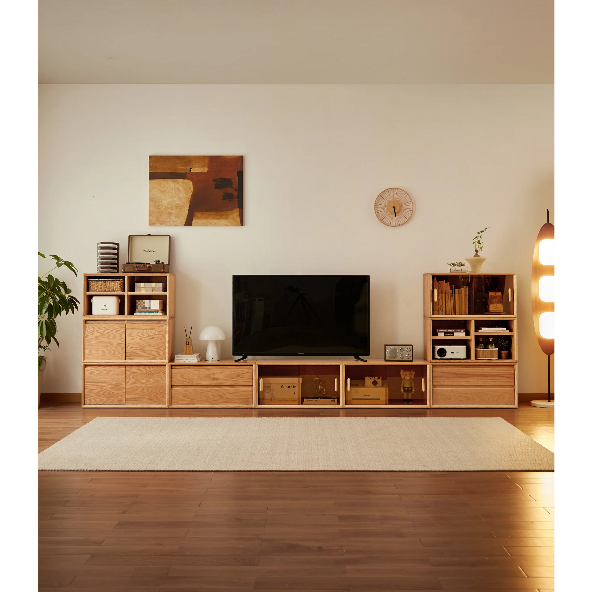 Linspire Lumis Set of 6 Solid Wood Modular Entertainment Unit
