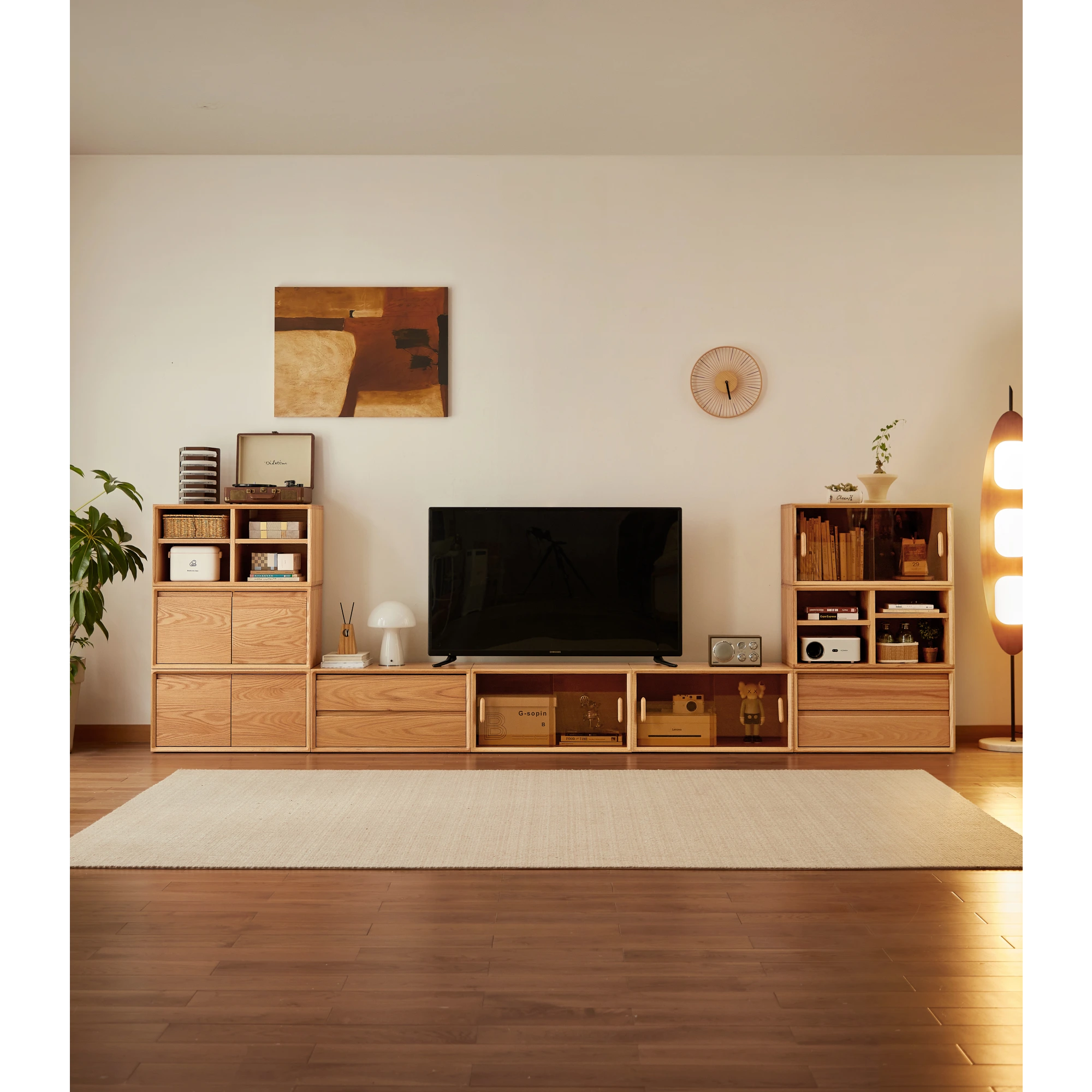 Linspire Lumis Set of 6 Solid Wood Modular Entertainment Unit