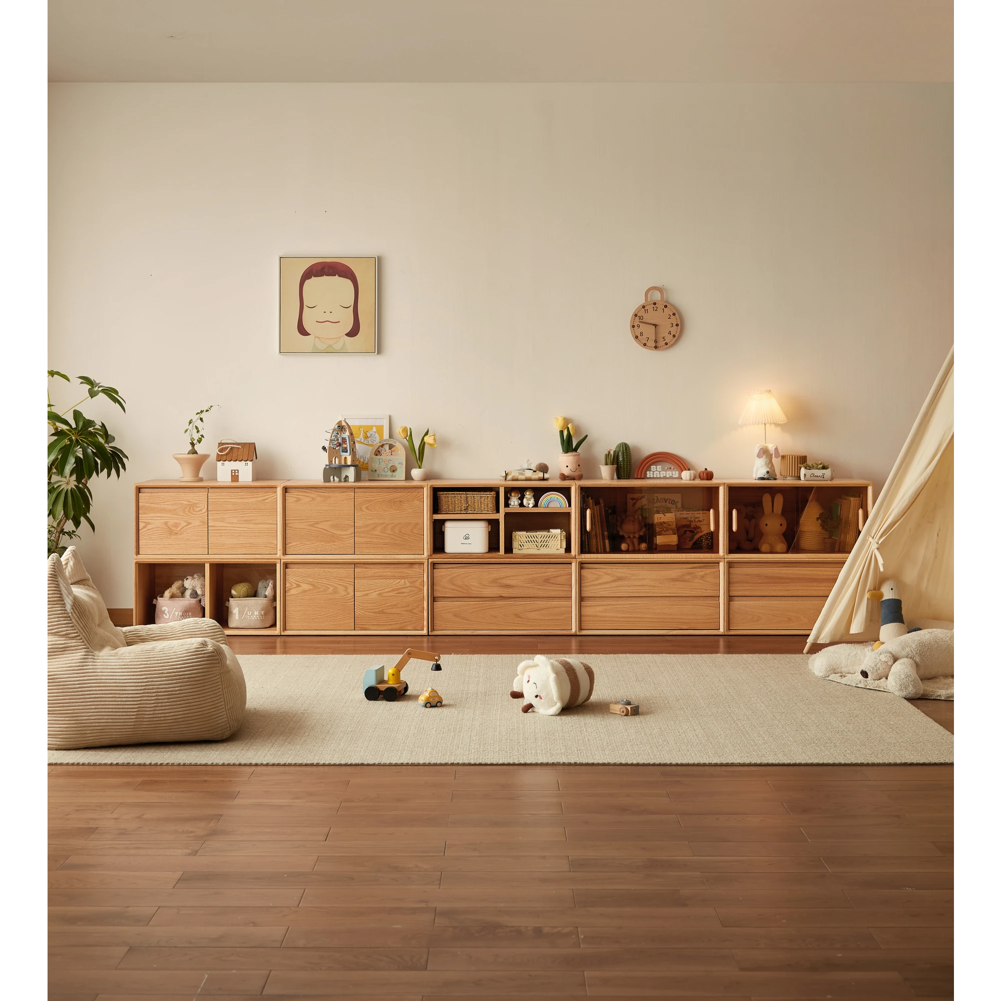 Linspire Lumis Set of 6 Solid Wood Modular Entertainment Unit