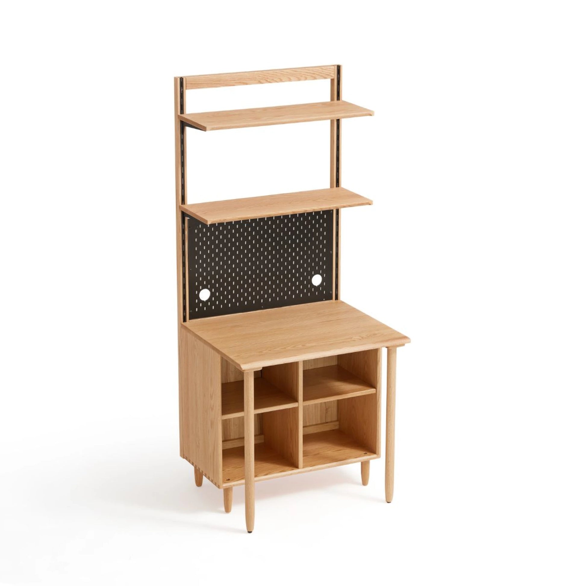 Linspire Noble Desk with Shelf, 80cm, Natural Wood