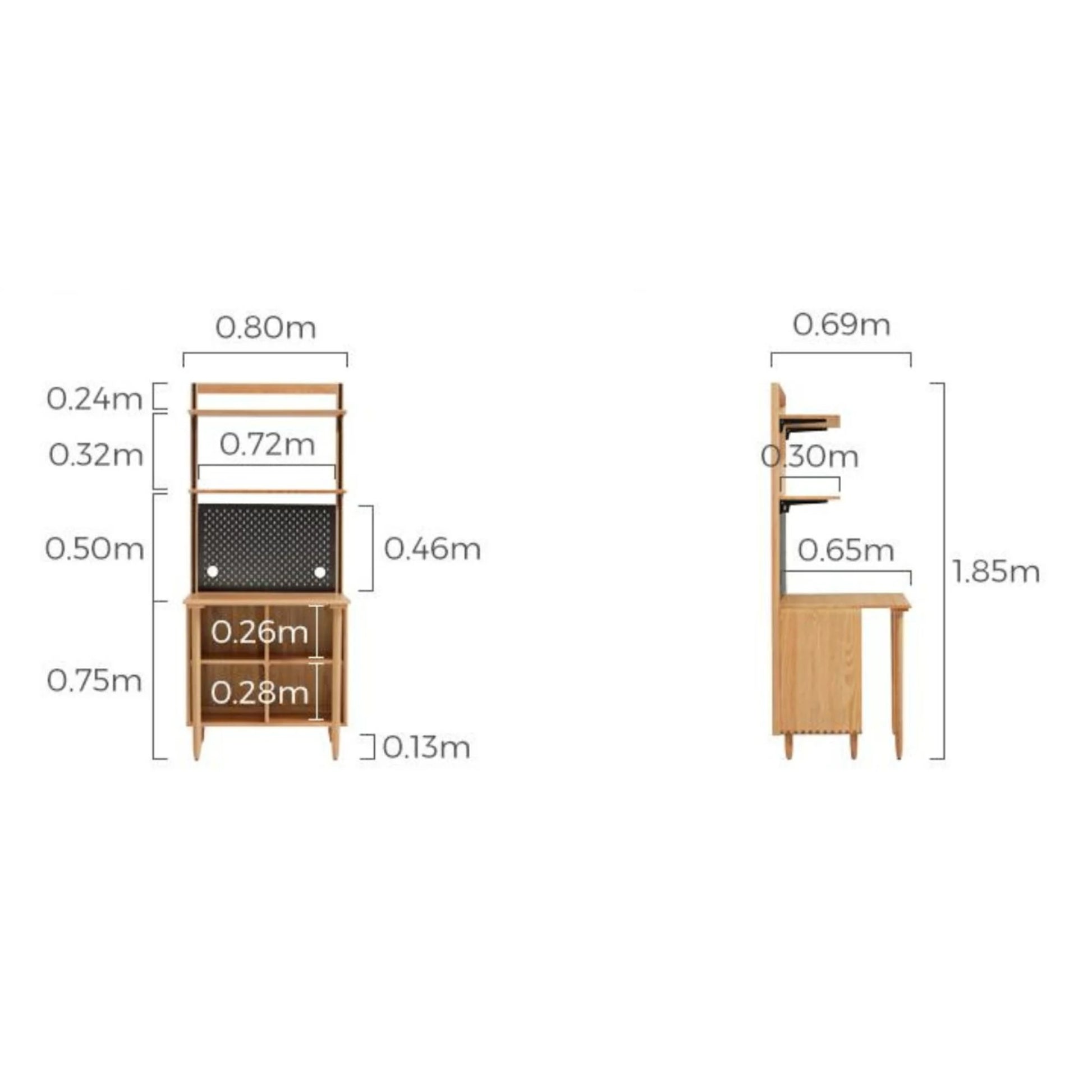 Linspire Noble Desk with Shelf, 80cm, Natural Wood