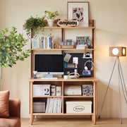 Linspire Noble Desk with Shelf, 120cm, Natural Wood