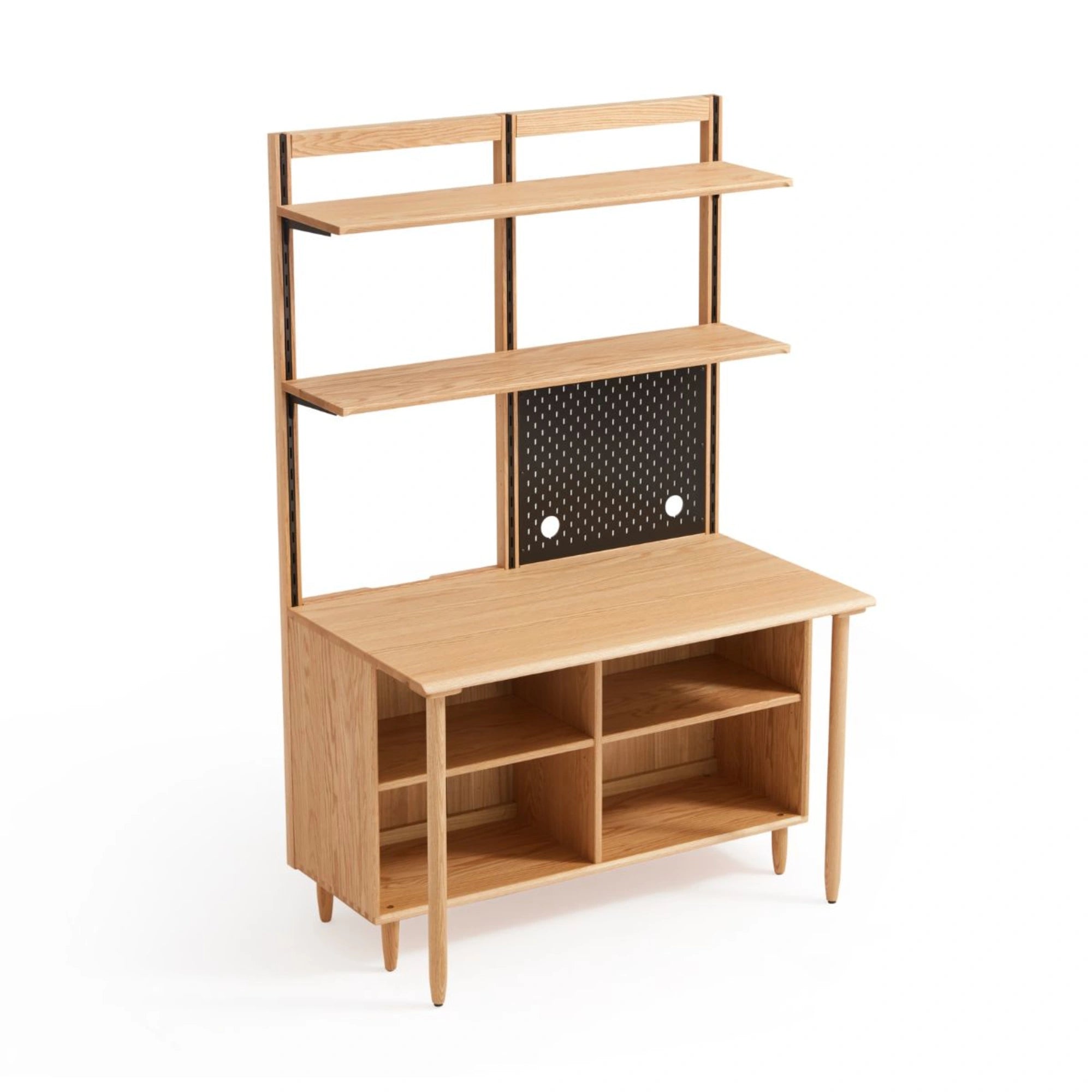 Linspire Noble Desk with Shelf, 120cm, Natural Wood