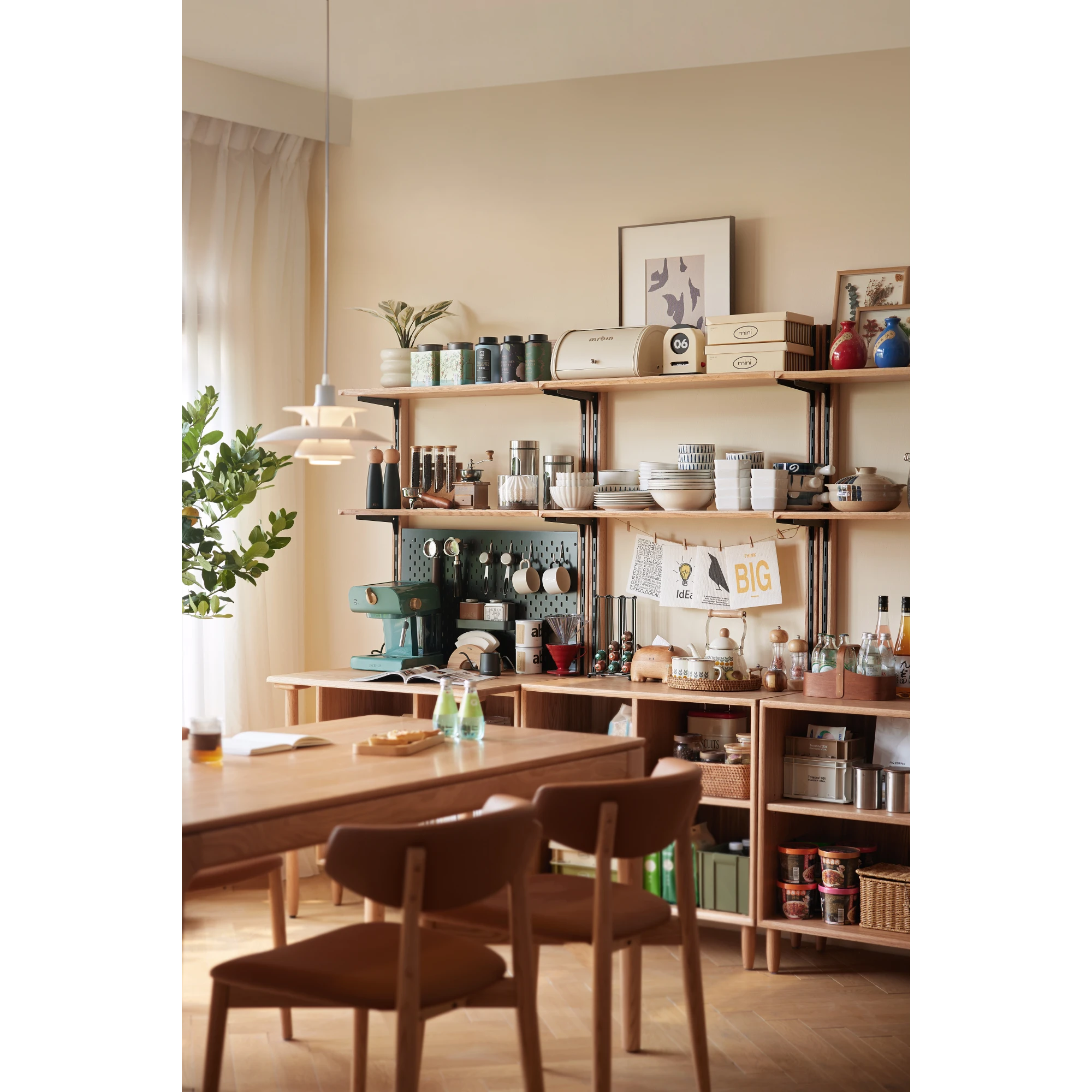 Linspire Noble Desk with Shelf, 120cm, Natural Wood