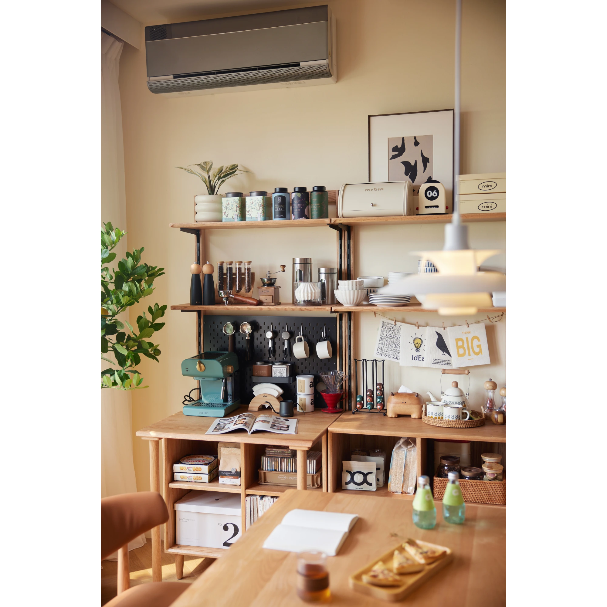 Linspire Noble Desk with Shelf, 120cm, Natural Wood