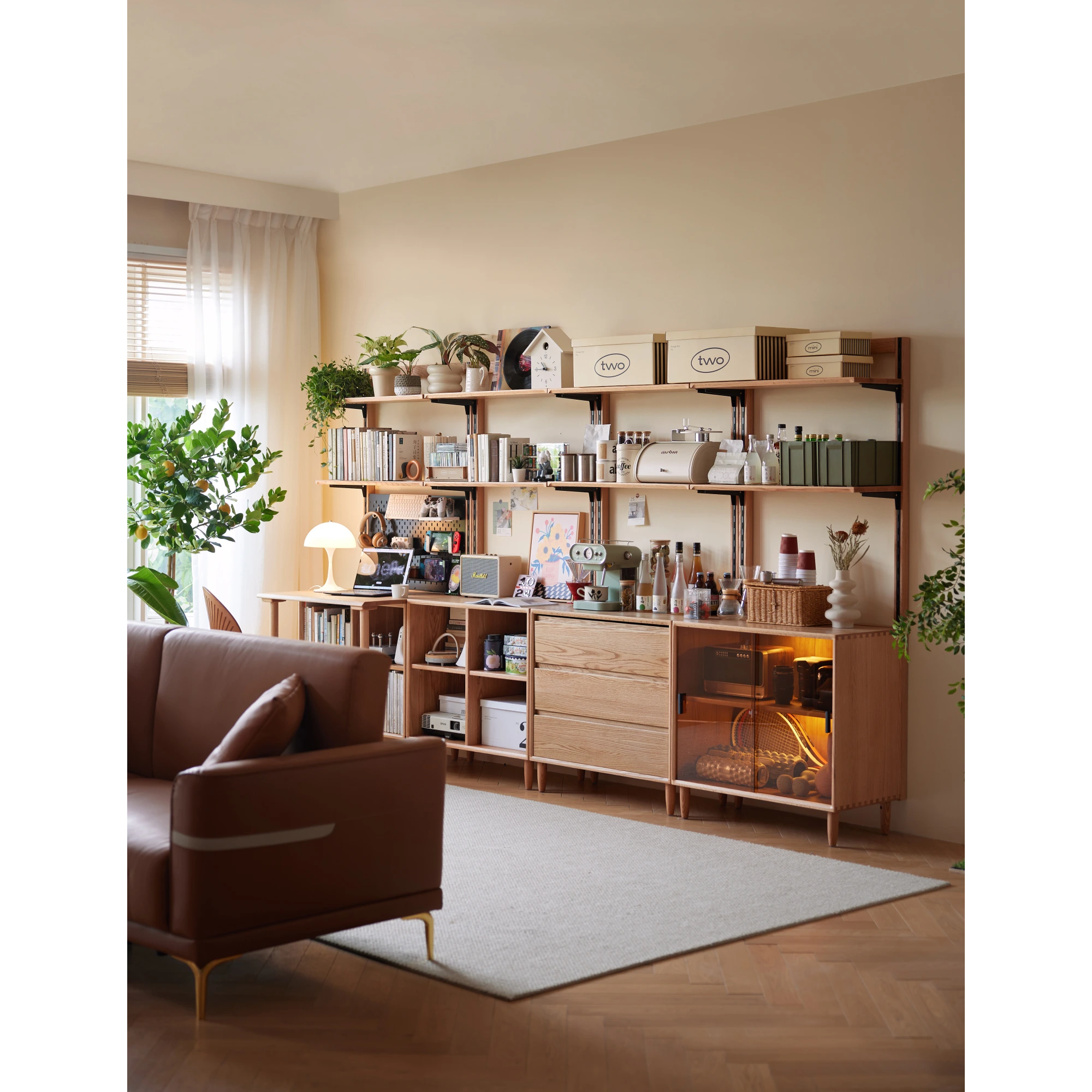 Linspire Noble Desk with Shelf, 120cm, Natural Wood