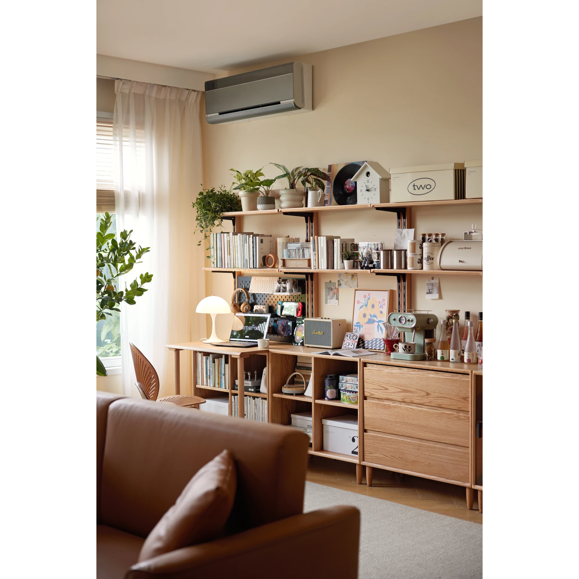 Linspire Noble Desk with Shelf, 120cm, Natural Wood