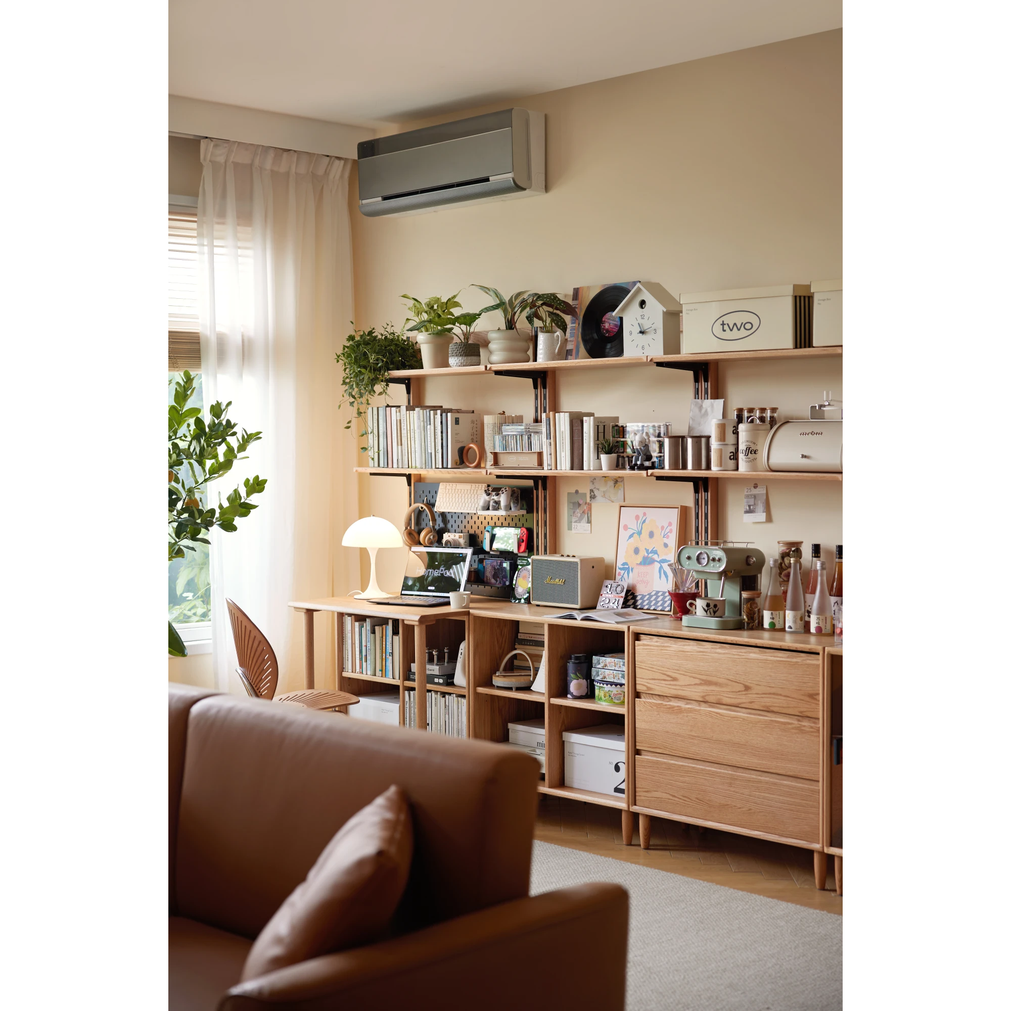 Linspire Noble Desk with Shelf, 120cm, Natural Wood