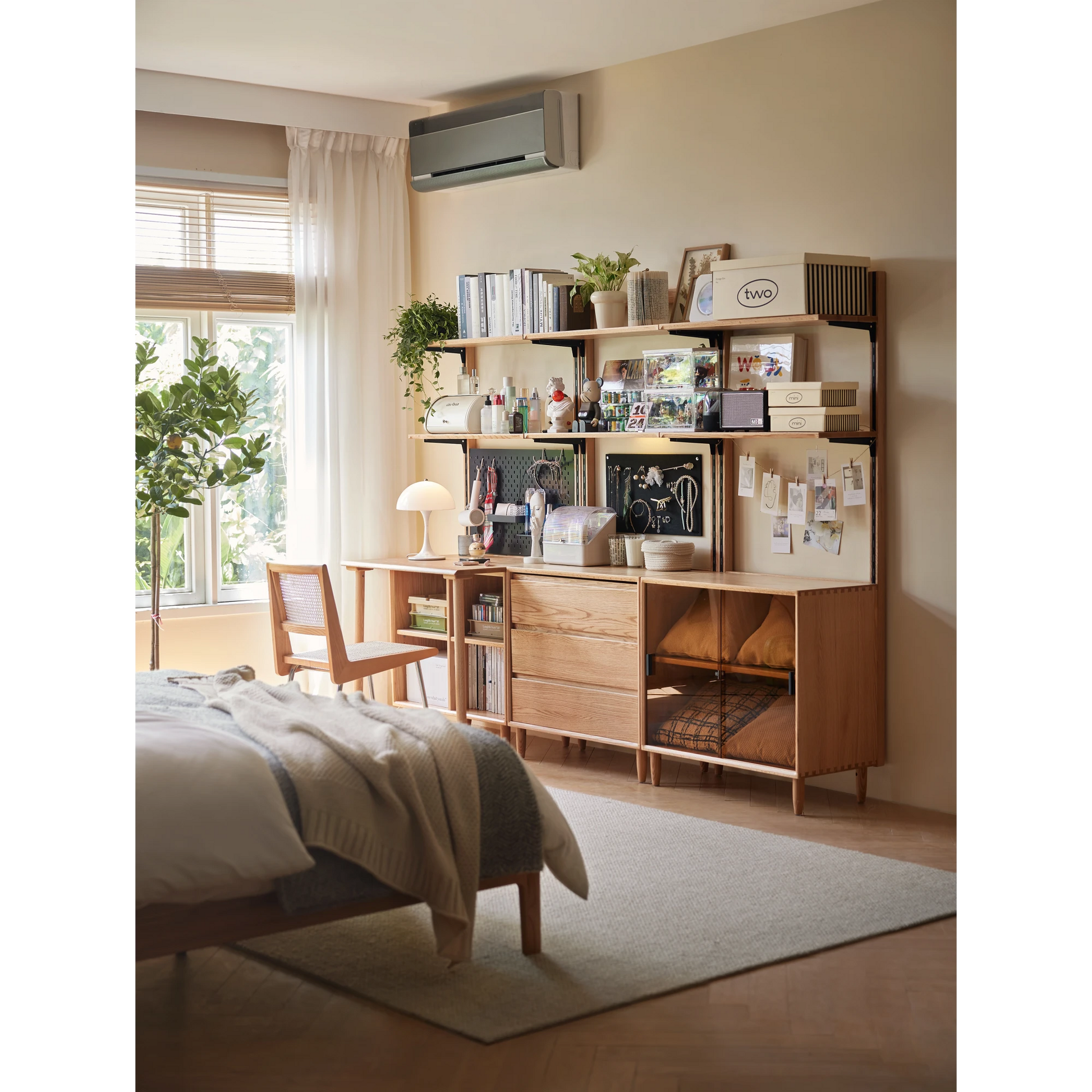 Linspire Noble Desk with Shelf, 120cm, Natural Wood