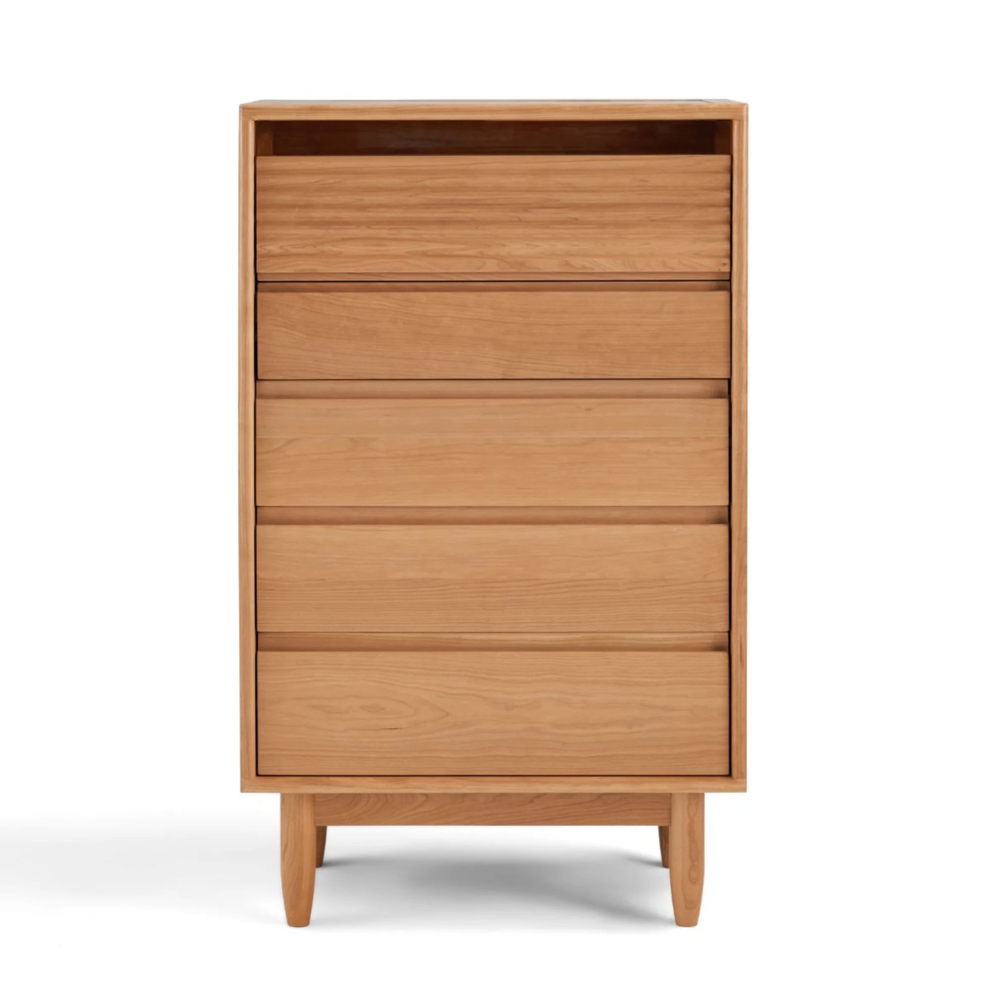 Linspire Flow Chest of 5 Drawers with Glass Top