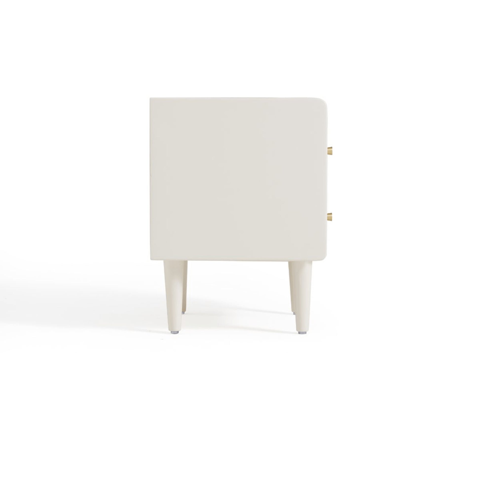 Linspire Ventus Bedside Table with Glass Top, Off-White