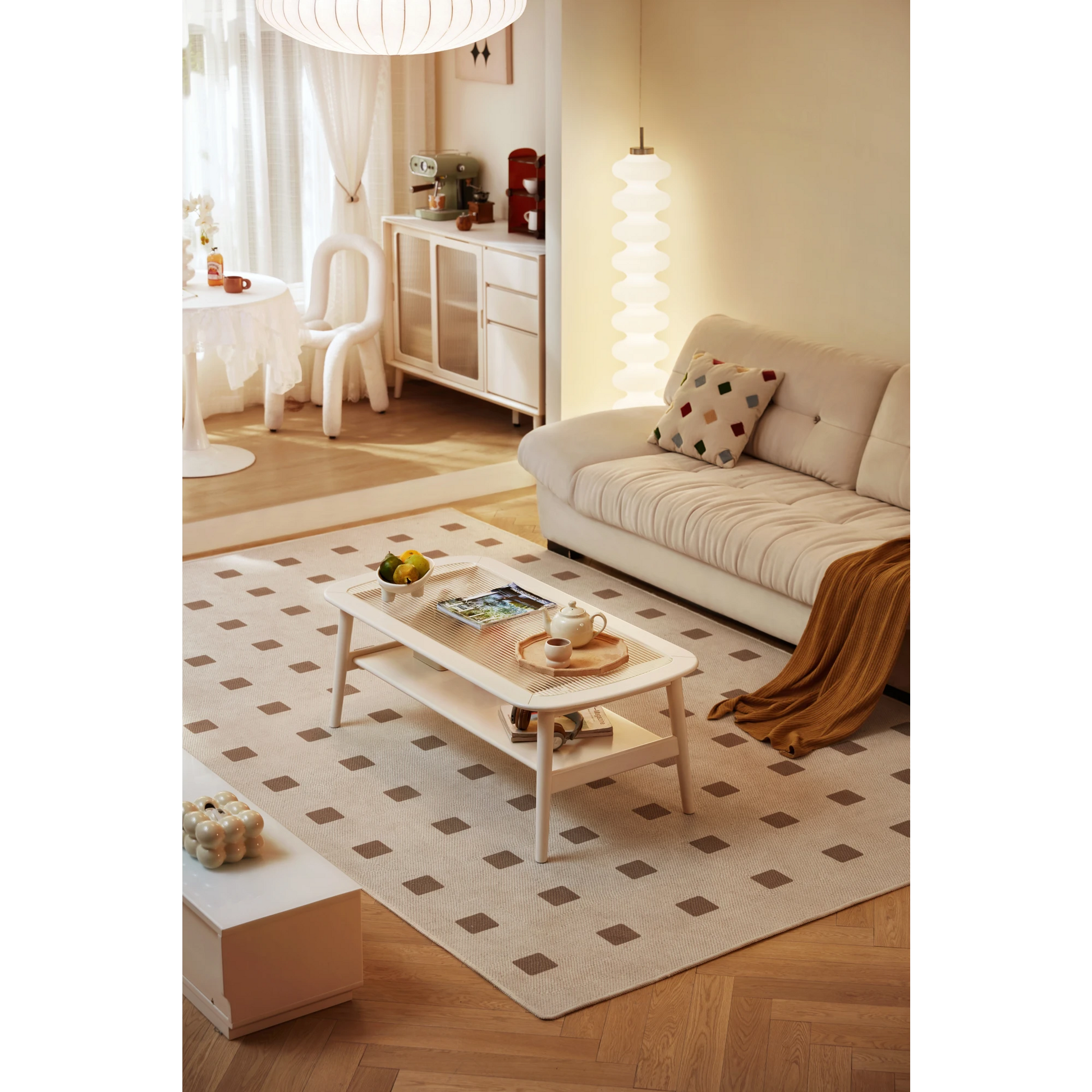 Linspire Ventus Coffee Table with Glass Top, 100cm, White