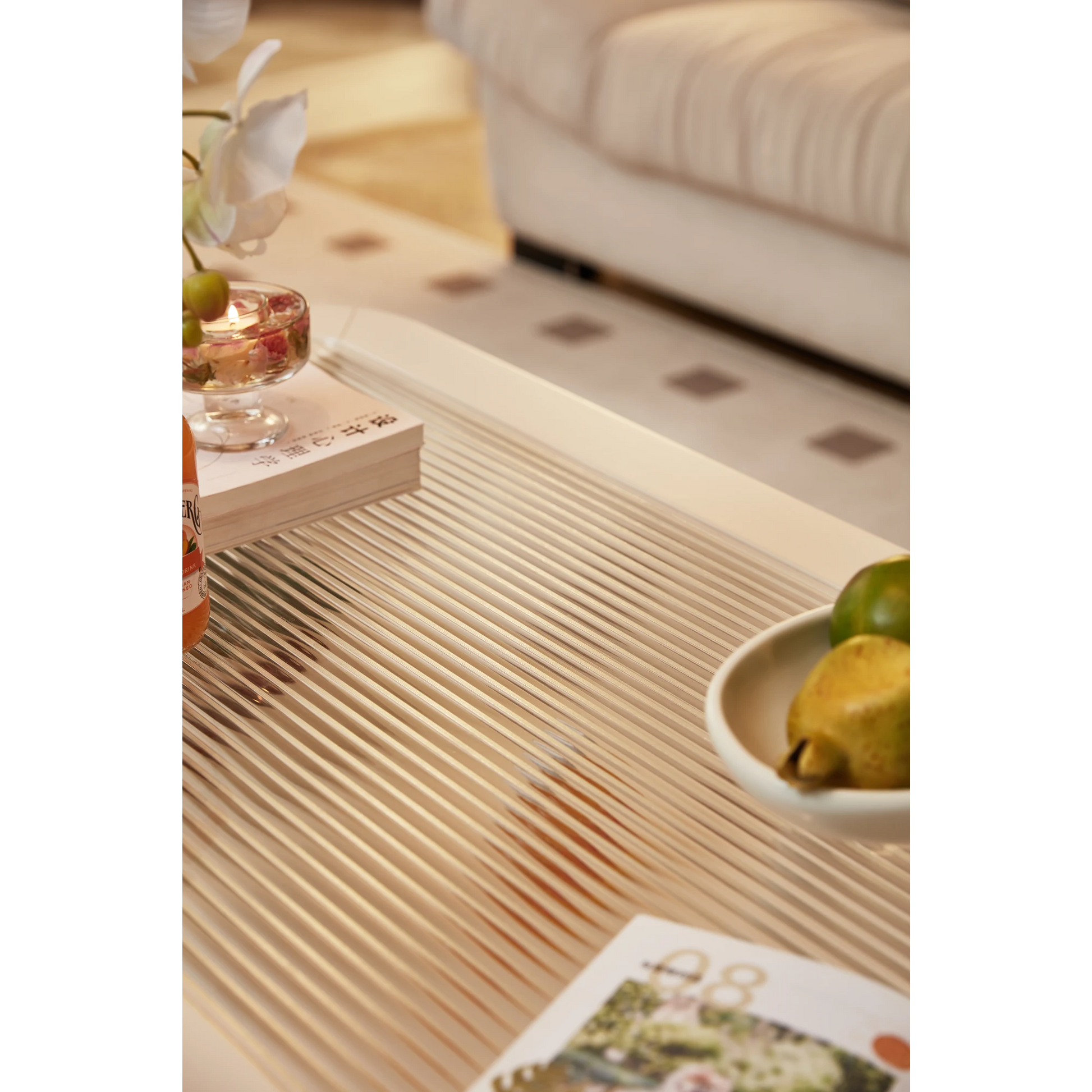 Linspire Ventus Coffee Table with Glass Top, 100cm, White
