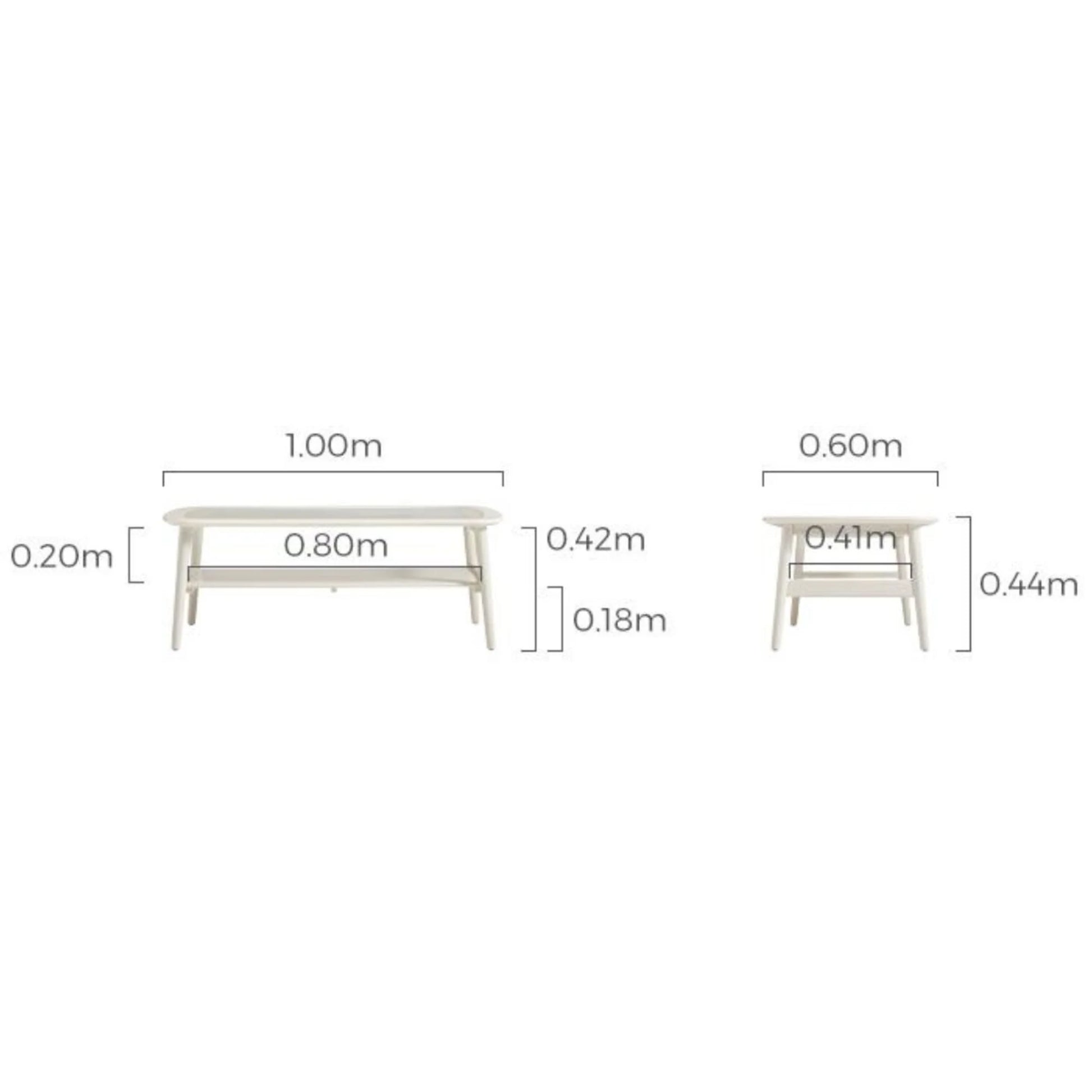 Linspire Ventus Coffee Table with Glass Top, 100cm, White