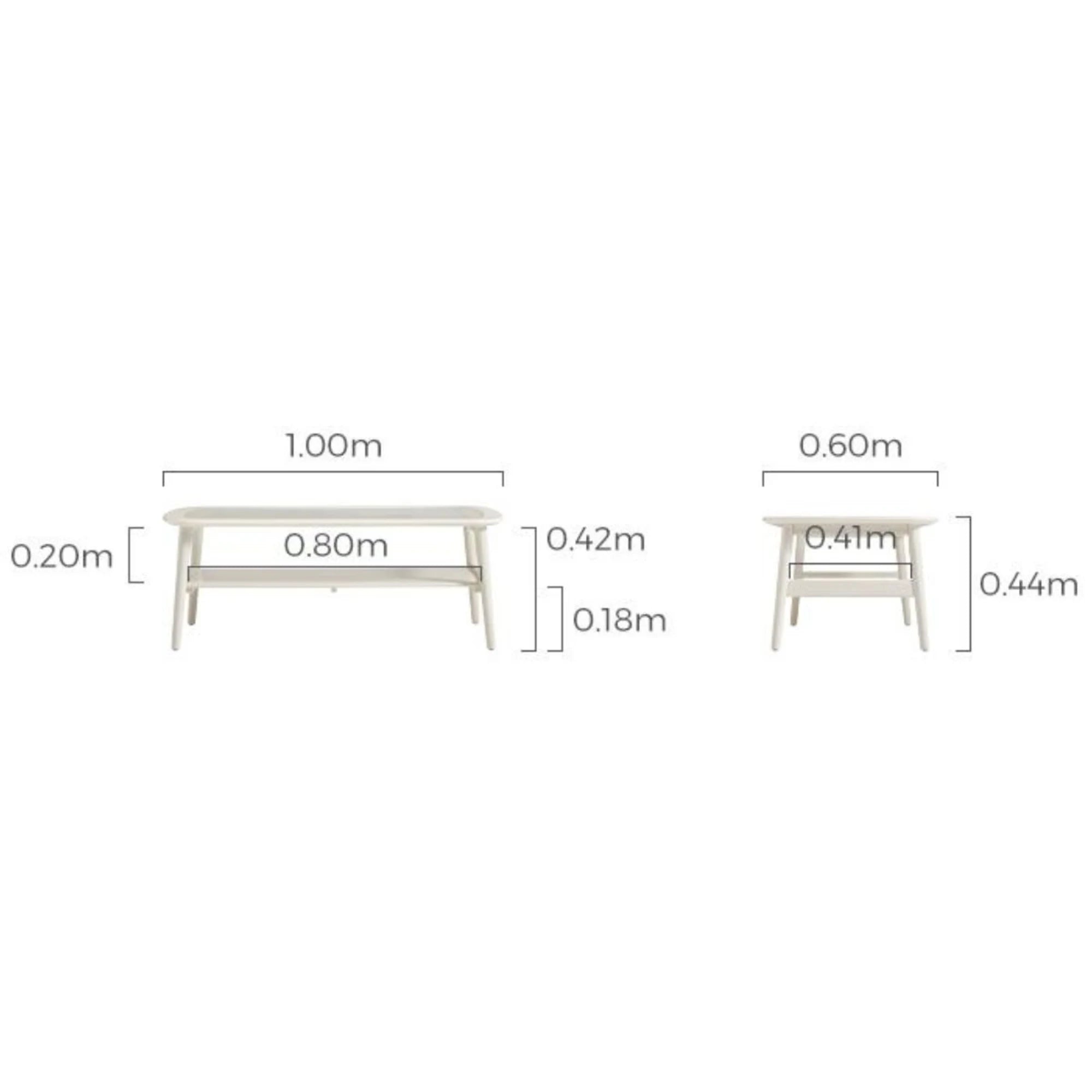 Linspire Ventus Coffee Table with Glass Top, W100cm, White