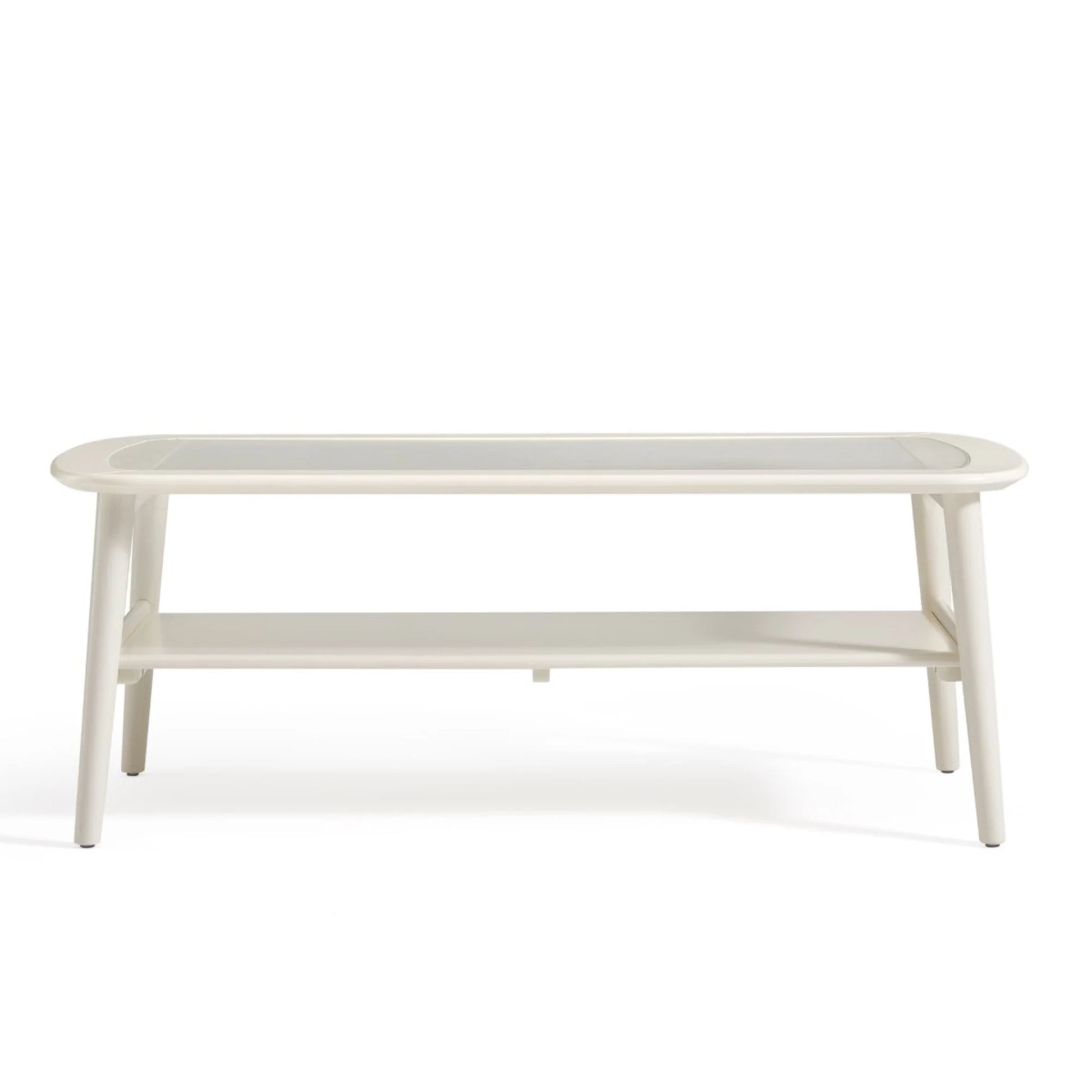 Linspire Ventus Coffee Table with Glass Top, 120cm, White