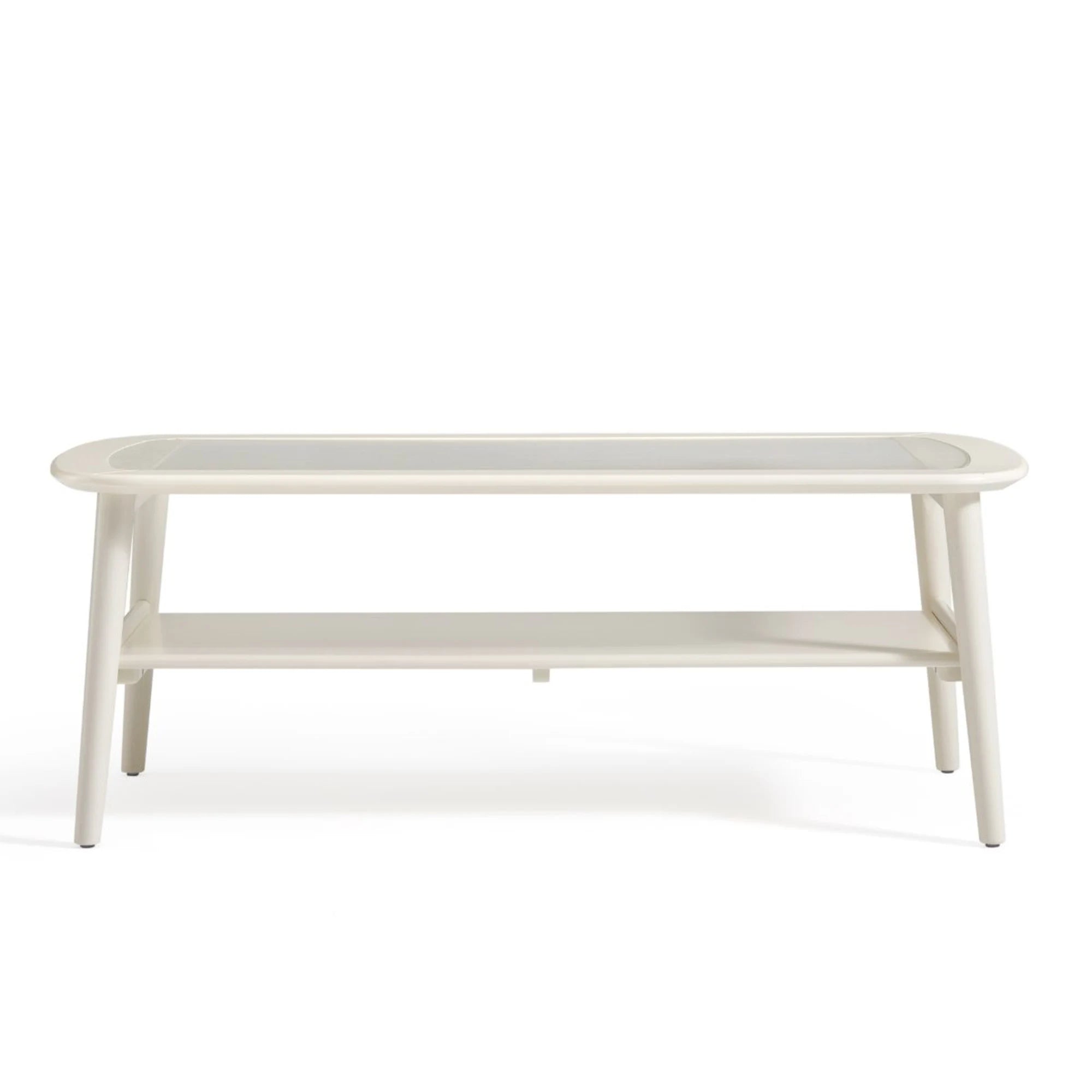 Linspire Ventus Coffee Table with Glass Top, 120cm, White