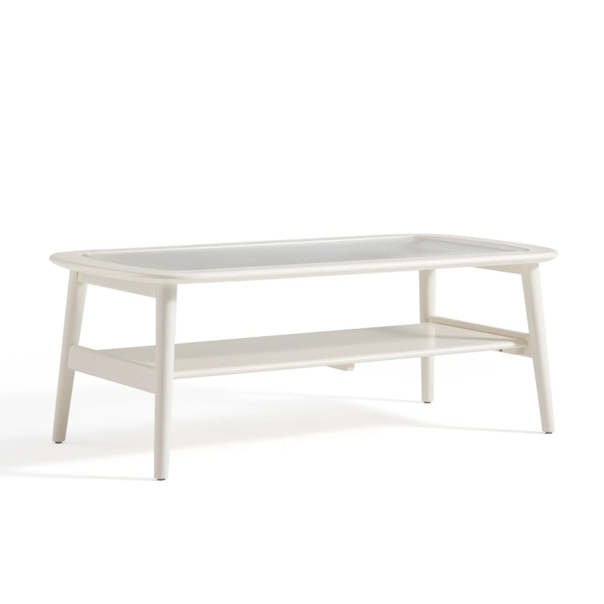 Linspire Ventus Coffee Table with Glass Top, 120cm, White