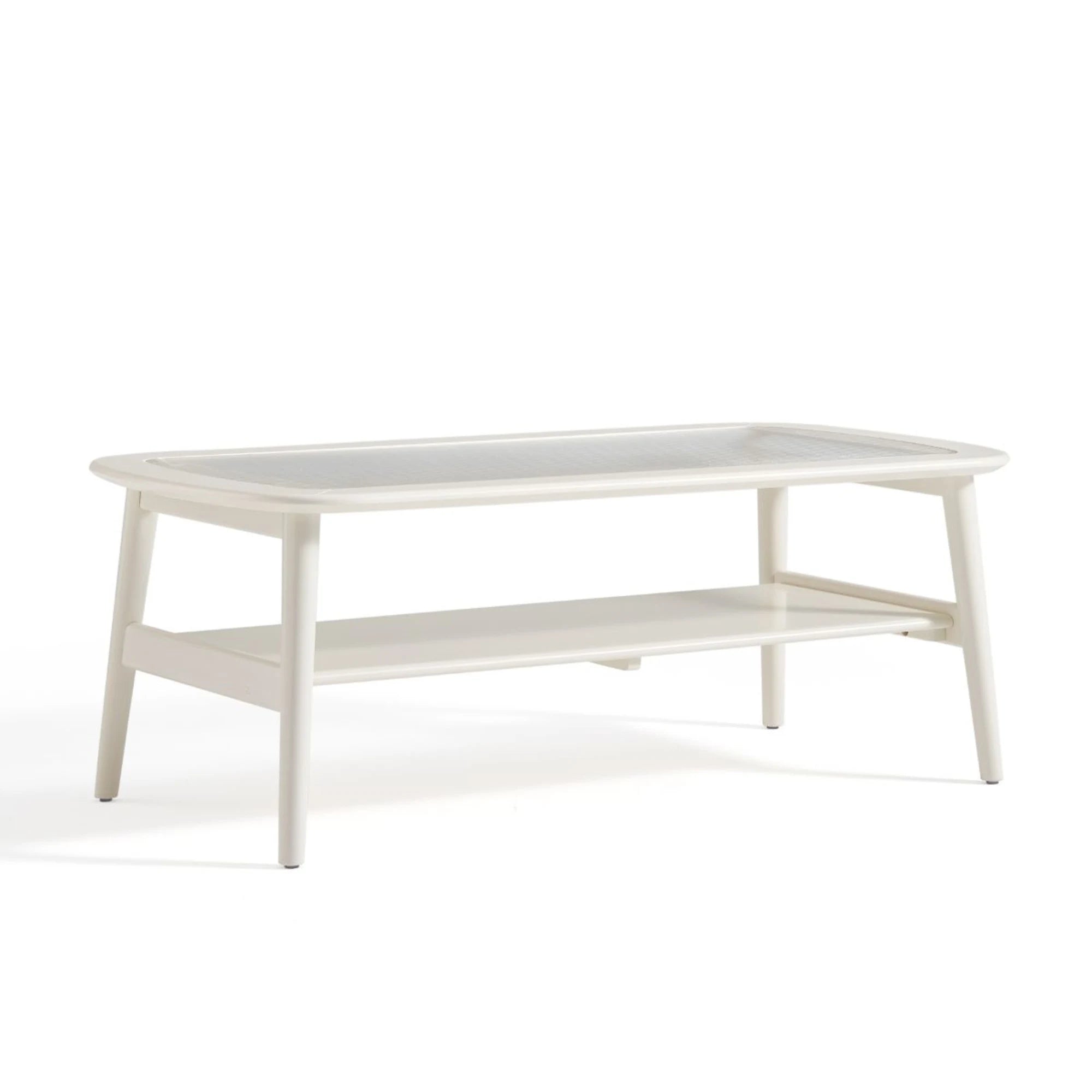 Linspire Ventus Coffee Table with Glass Top, 120cm, White