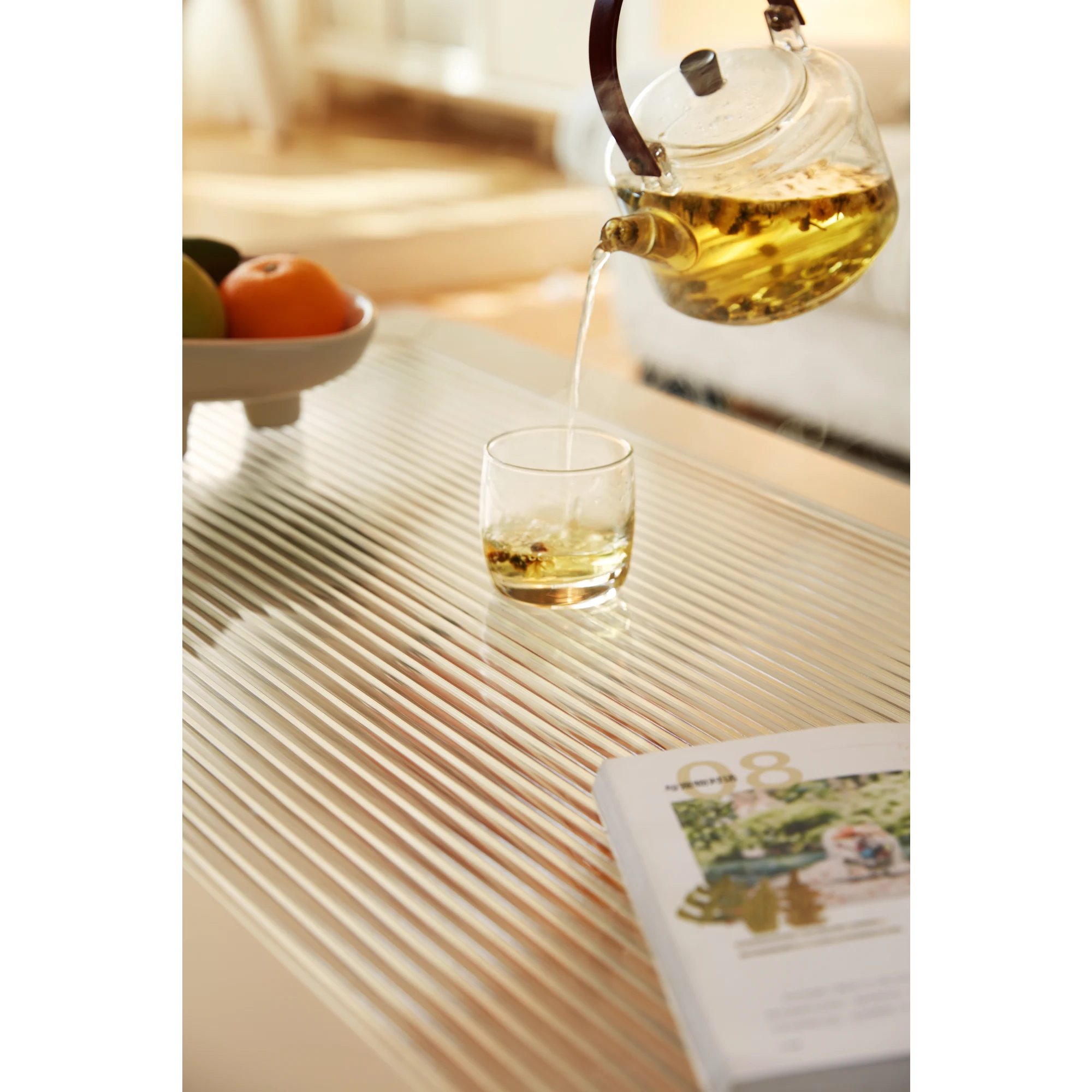 Linspire Ventus Coffee Table with Glass Top, 120cm, White